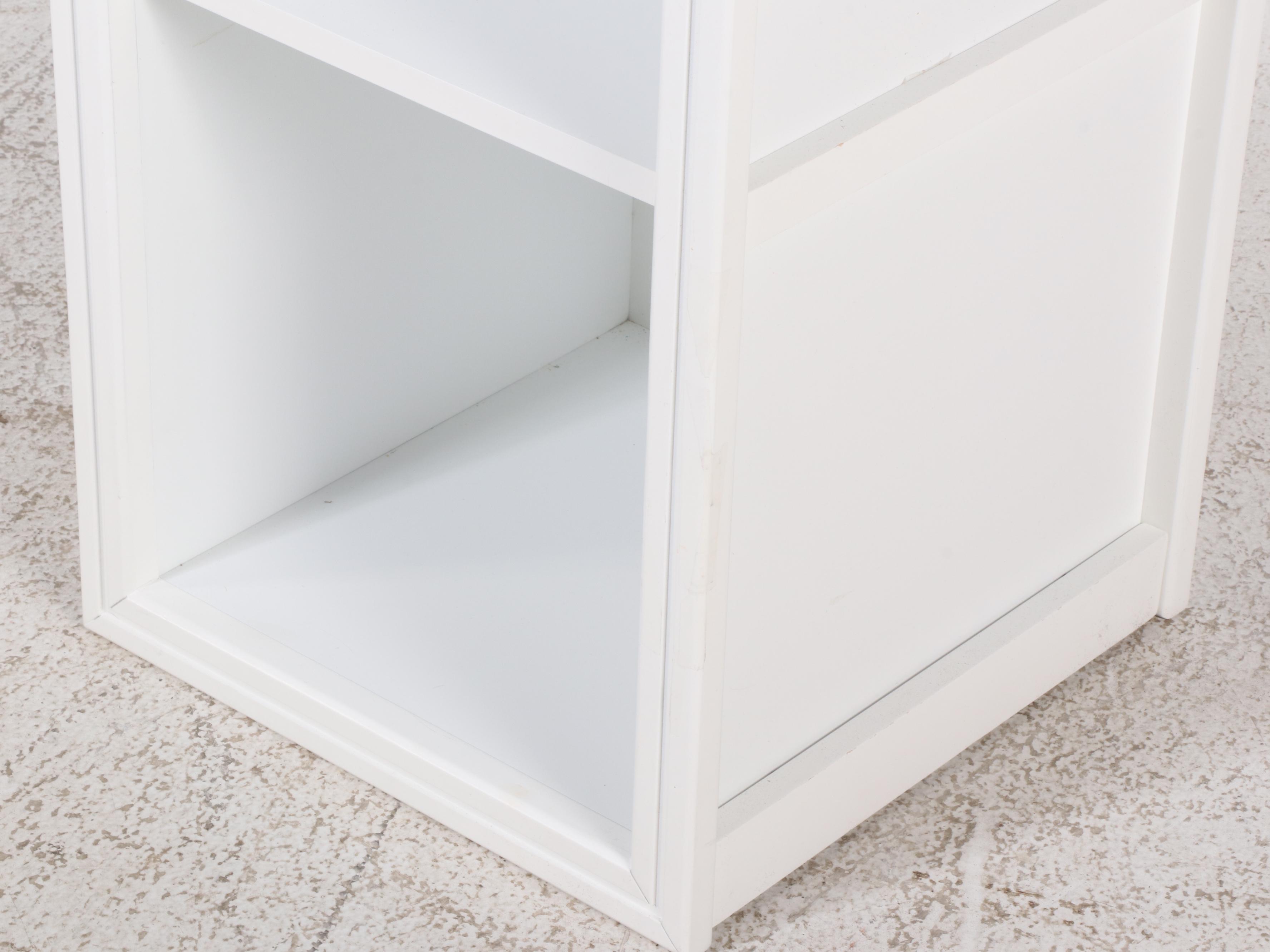 Painted Wood Cube Shaped Storage Cabinet