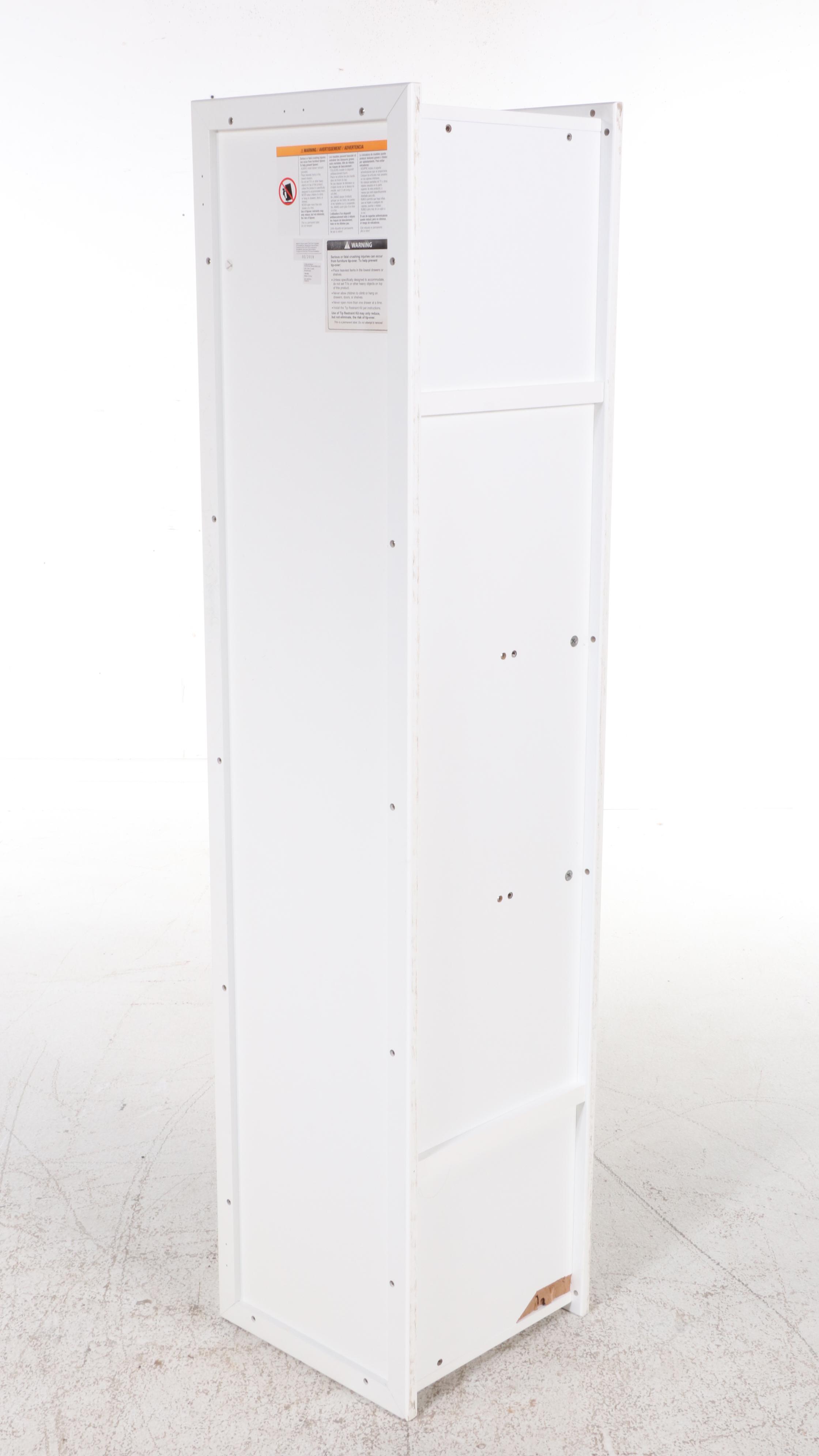 Painted Wood Cube Shaped Storage Cabinet