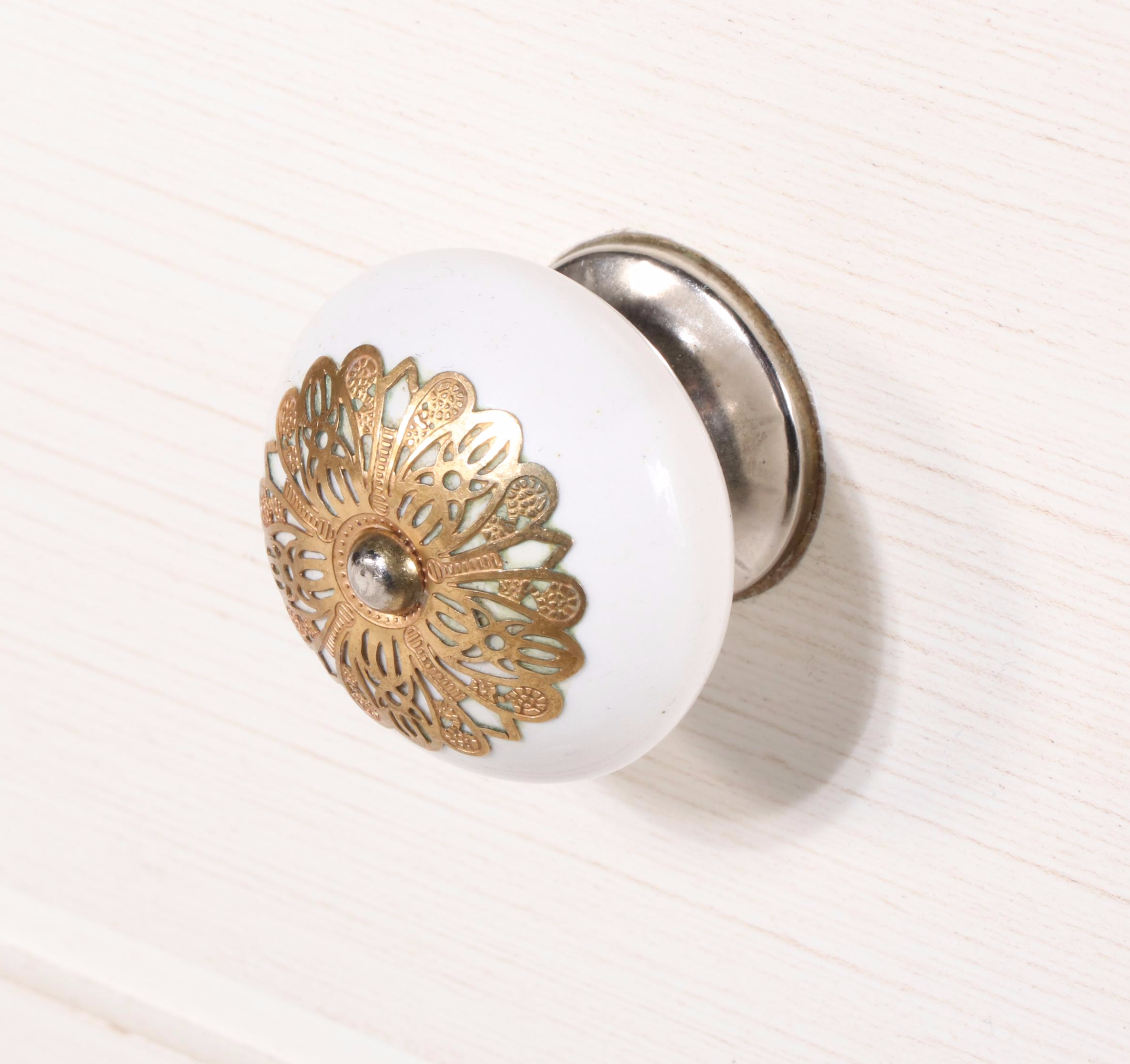 Restoration Hardware White Wooden Three-Drawer Dresser, 21st Century