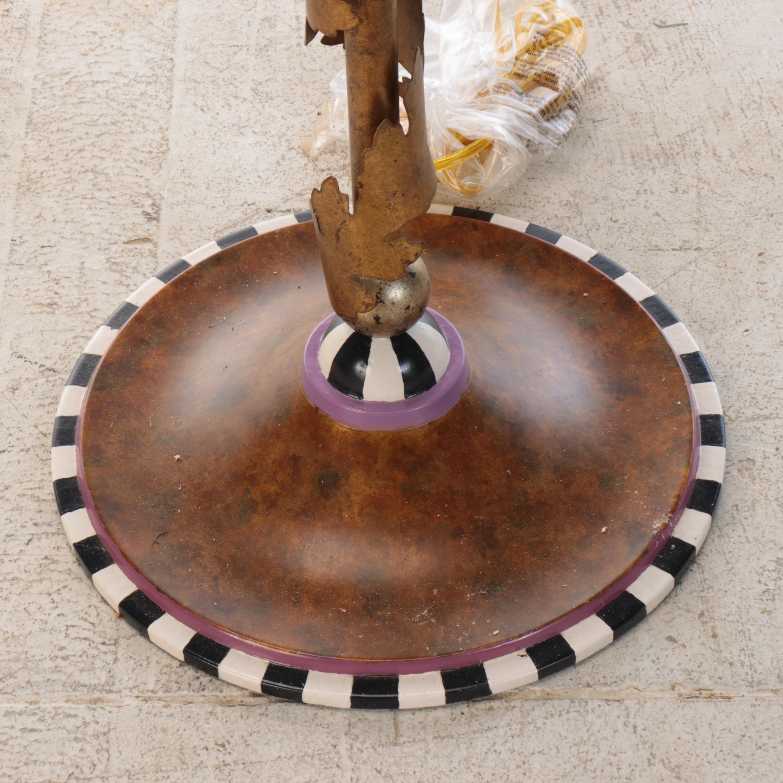 MacKenzie-Childs "Paradise" Floor Lamp with Beaded Beetle Shade, 21st Century