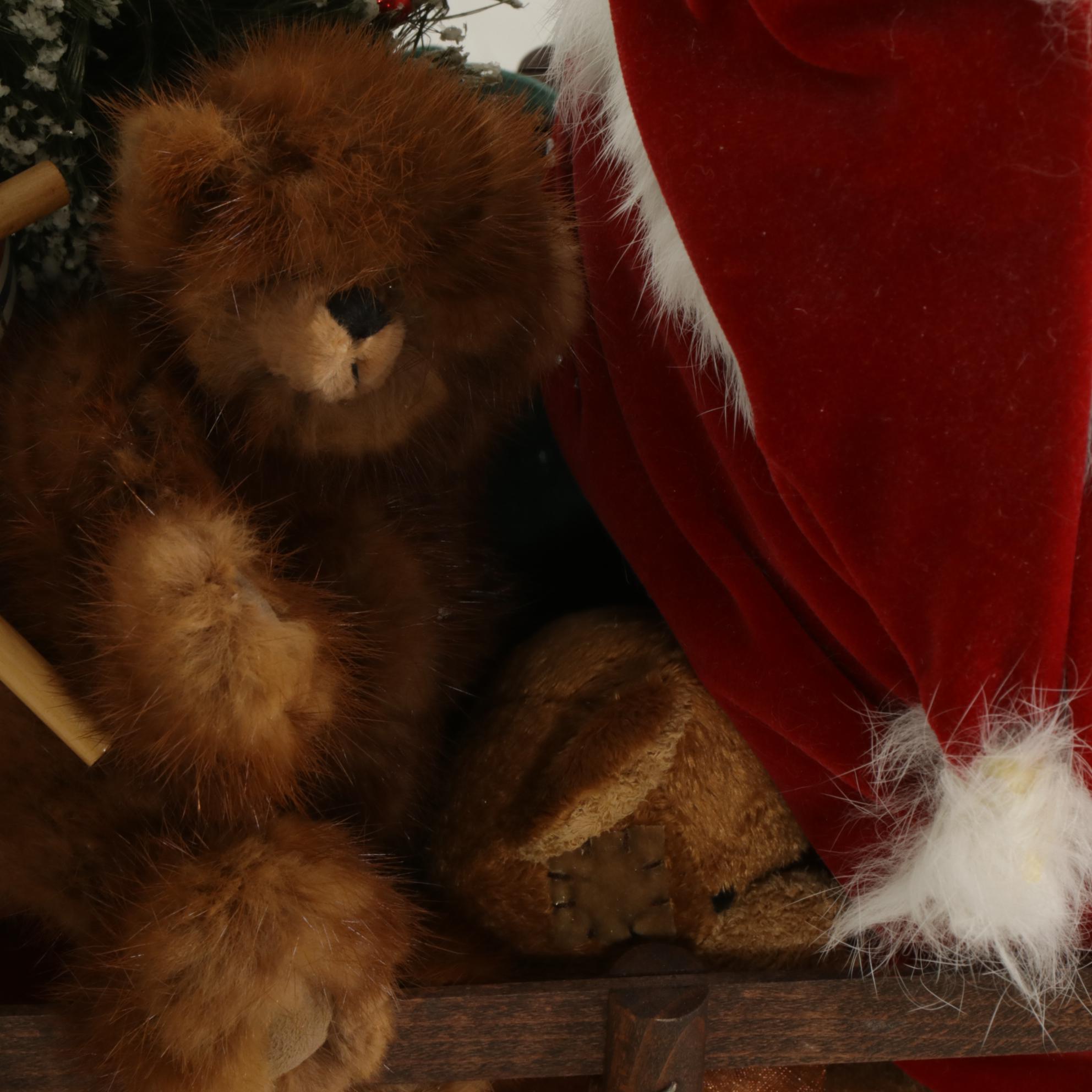 Lynn Haney Signed Limited Edition Santa with Sled and Bears Figural Group