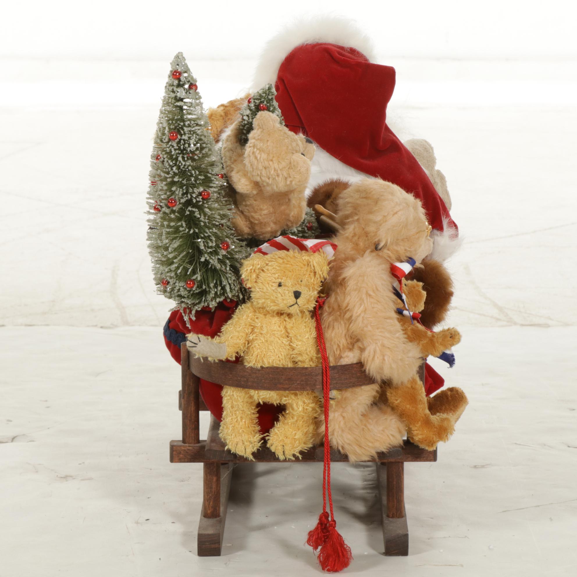 Lynn Haney Signed Limited Edition Santa with Sled and Bears Figural Group