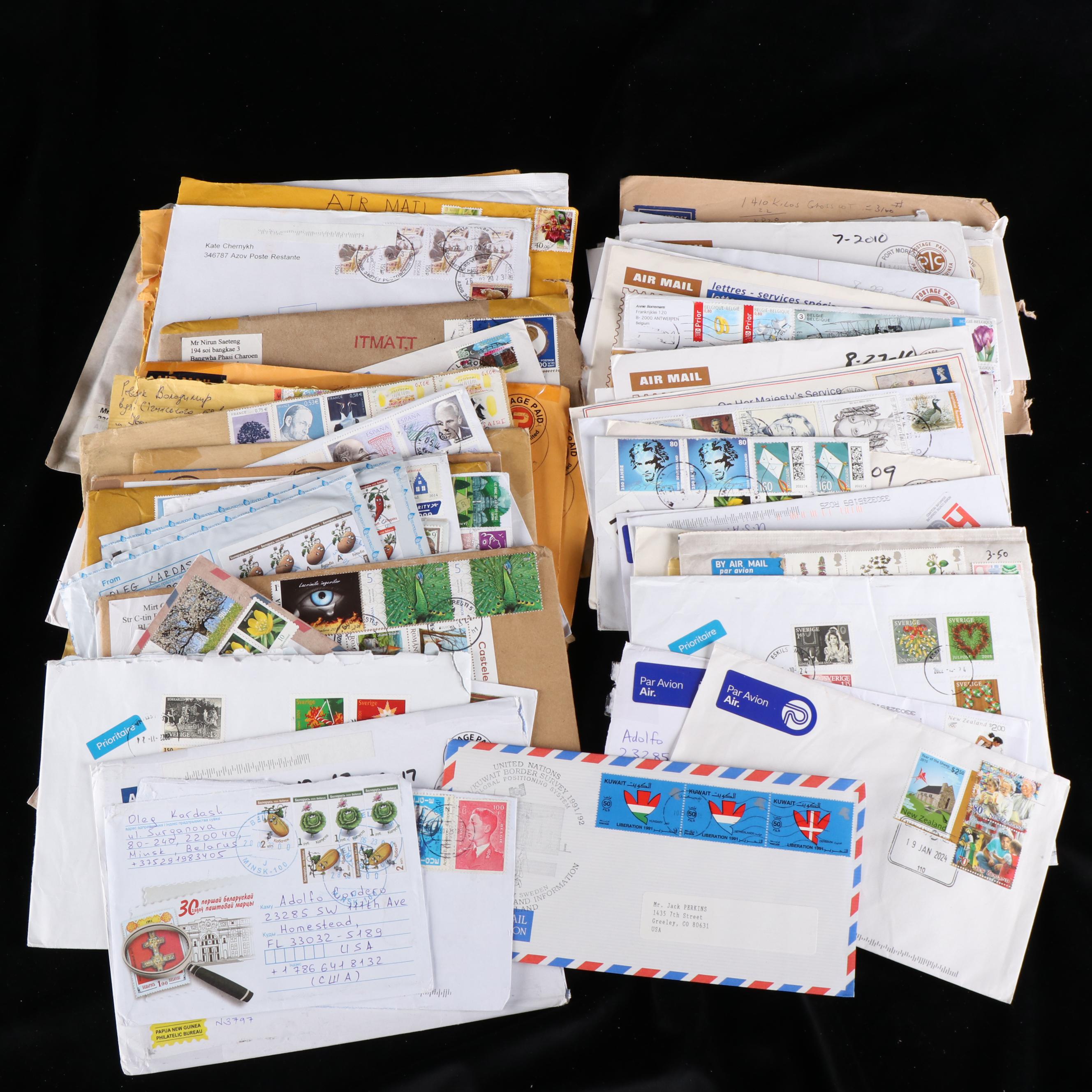 Group of World Postal Covers, U.S. Postage Stamps, Postal Covers, Airmail & More