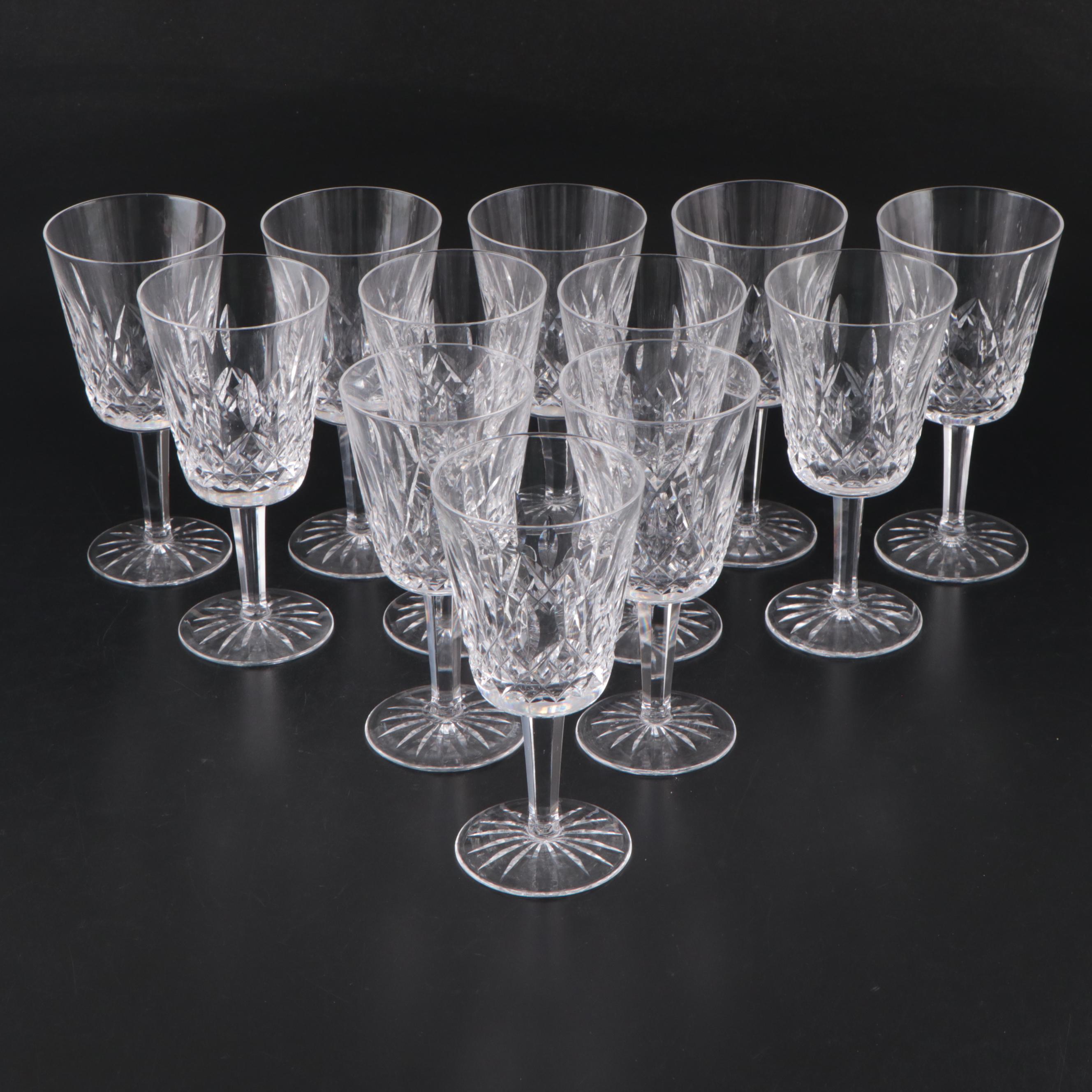 Waterford Crystal "Lismore" Water Goblets, Mid to Late 20th Century