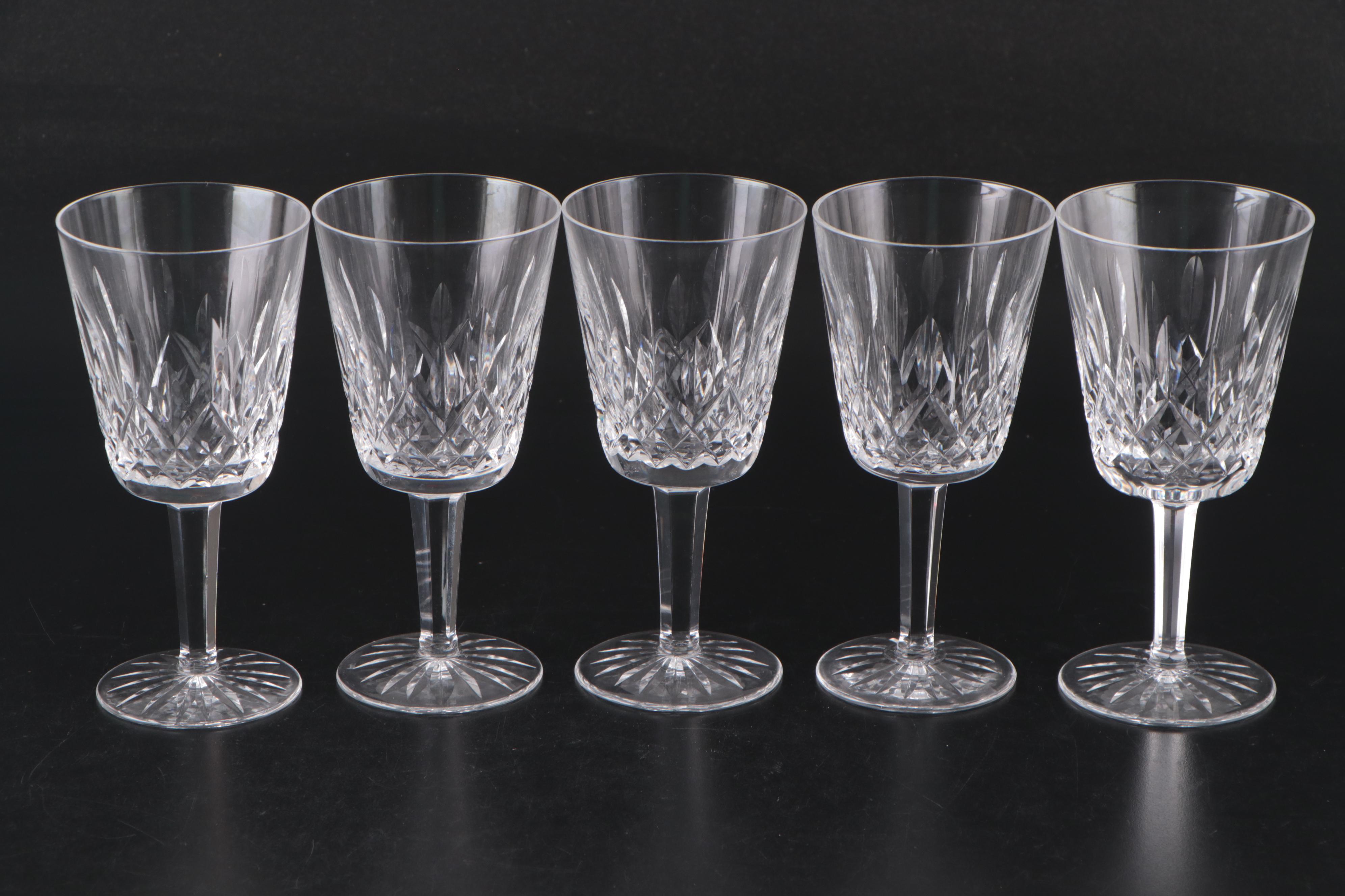Waterford Crystal "Lismore" Water Goblets, Mid to Late 20th Century