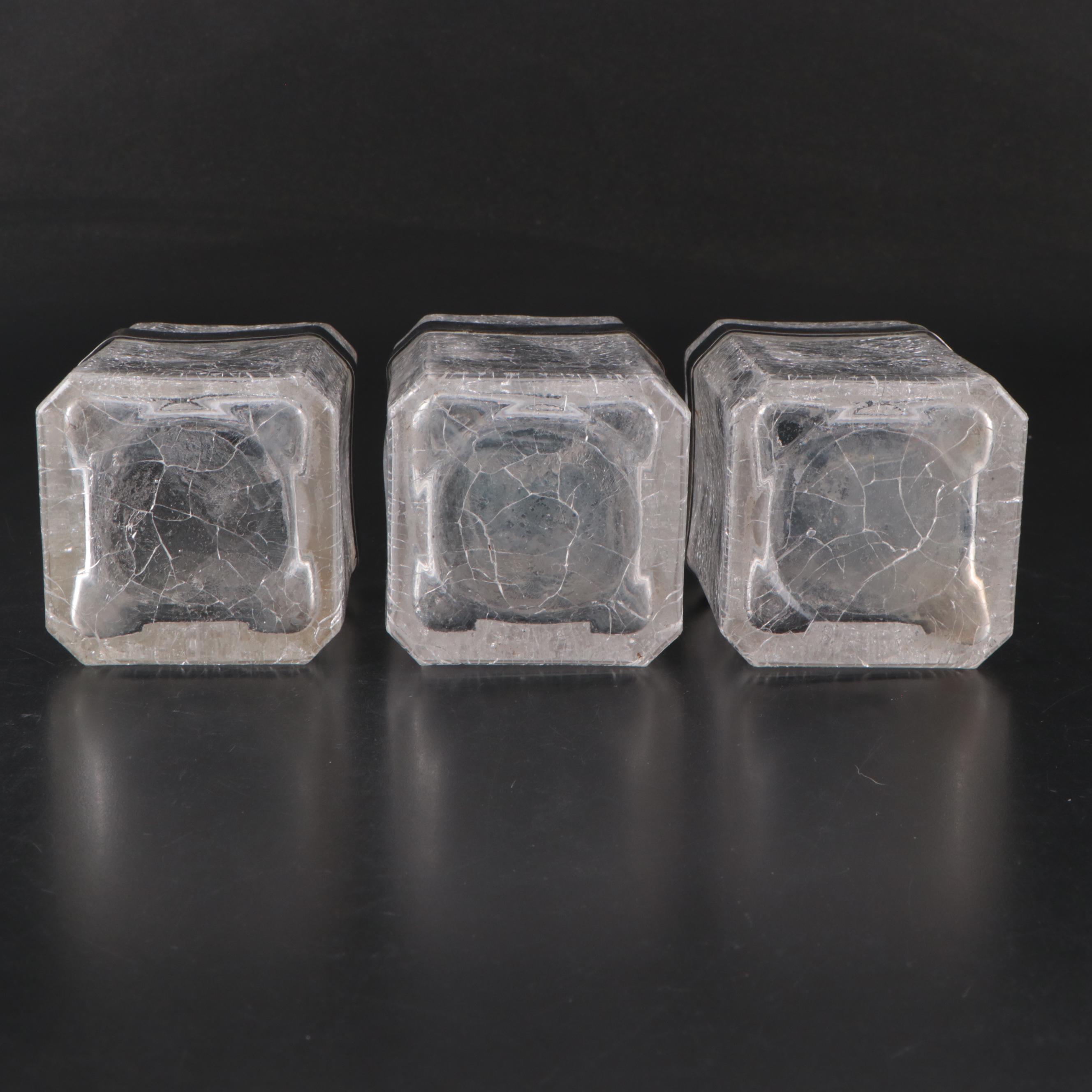 Crackle Glass Decanets with American Brilliant Style Glass Lowballs