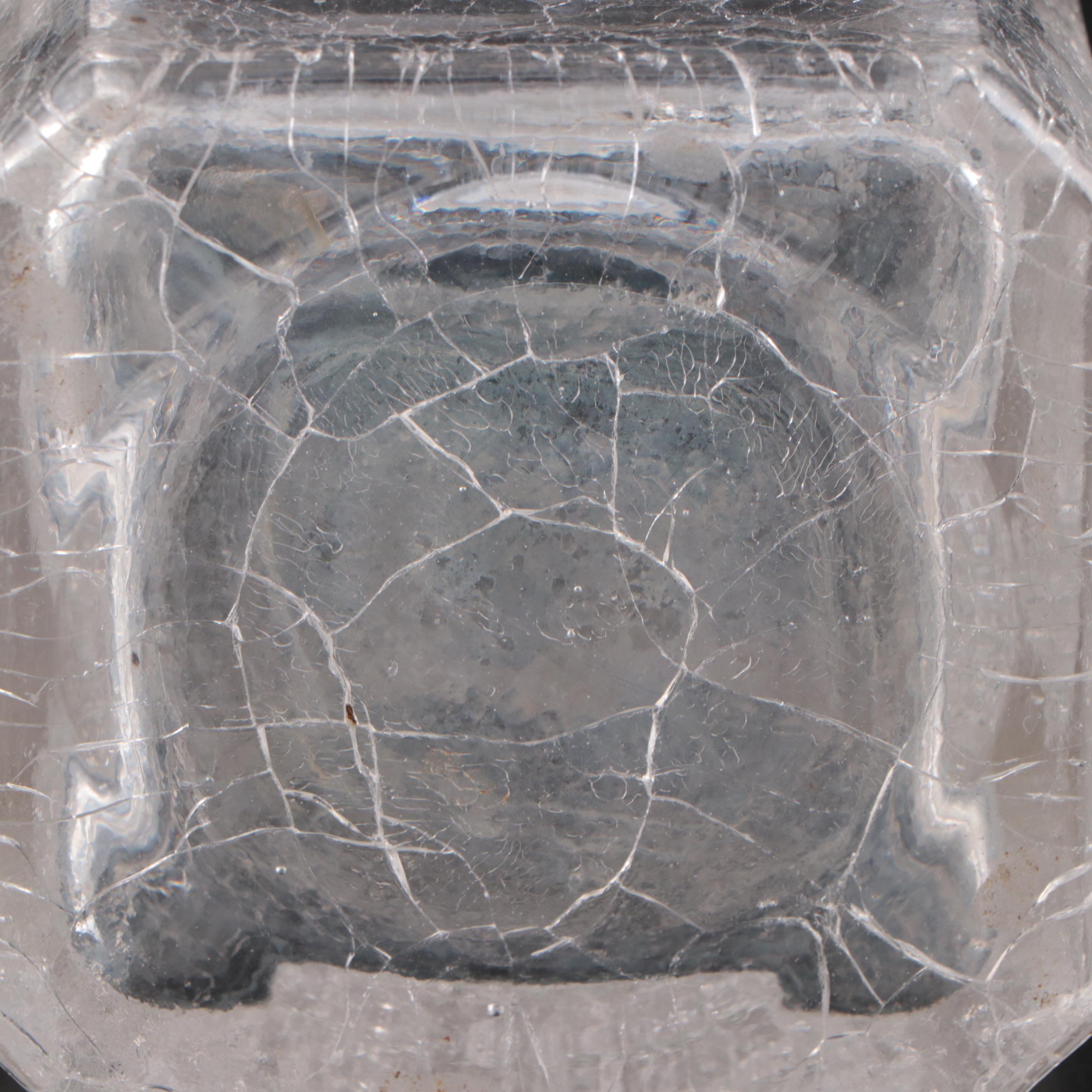 Crackle Glass Decanets with American Brilliant Style Glass Lowballs