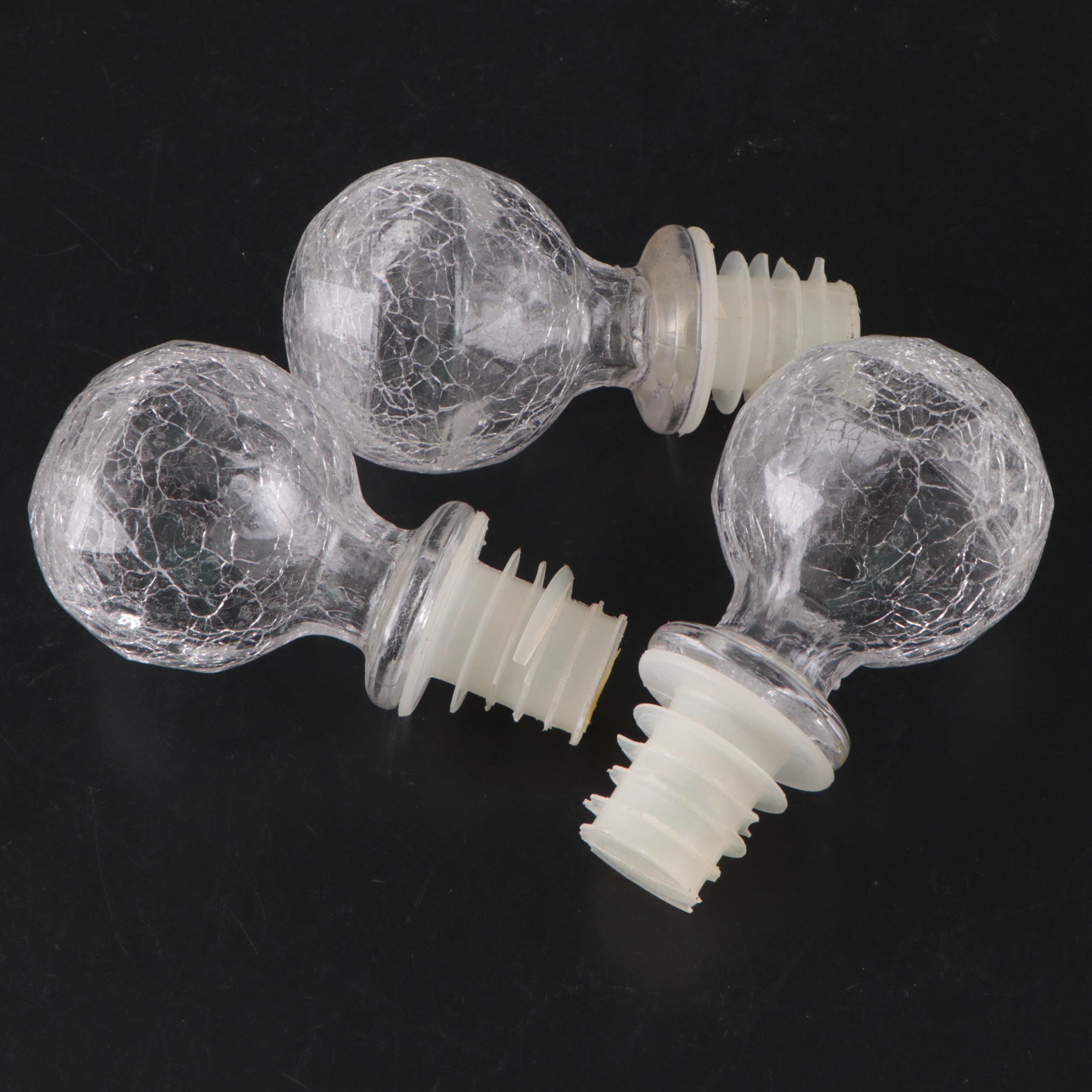 Crackle Glass Decanets with American Brilliant Style Glass Lowballs