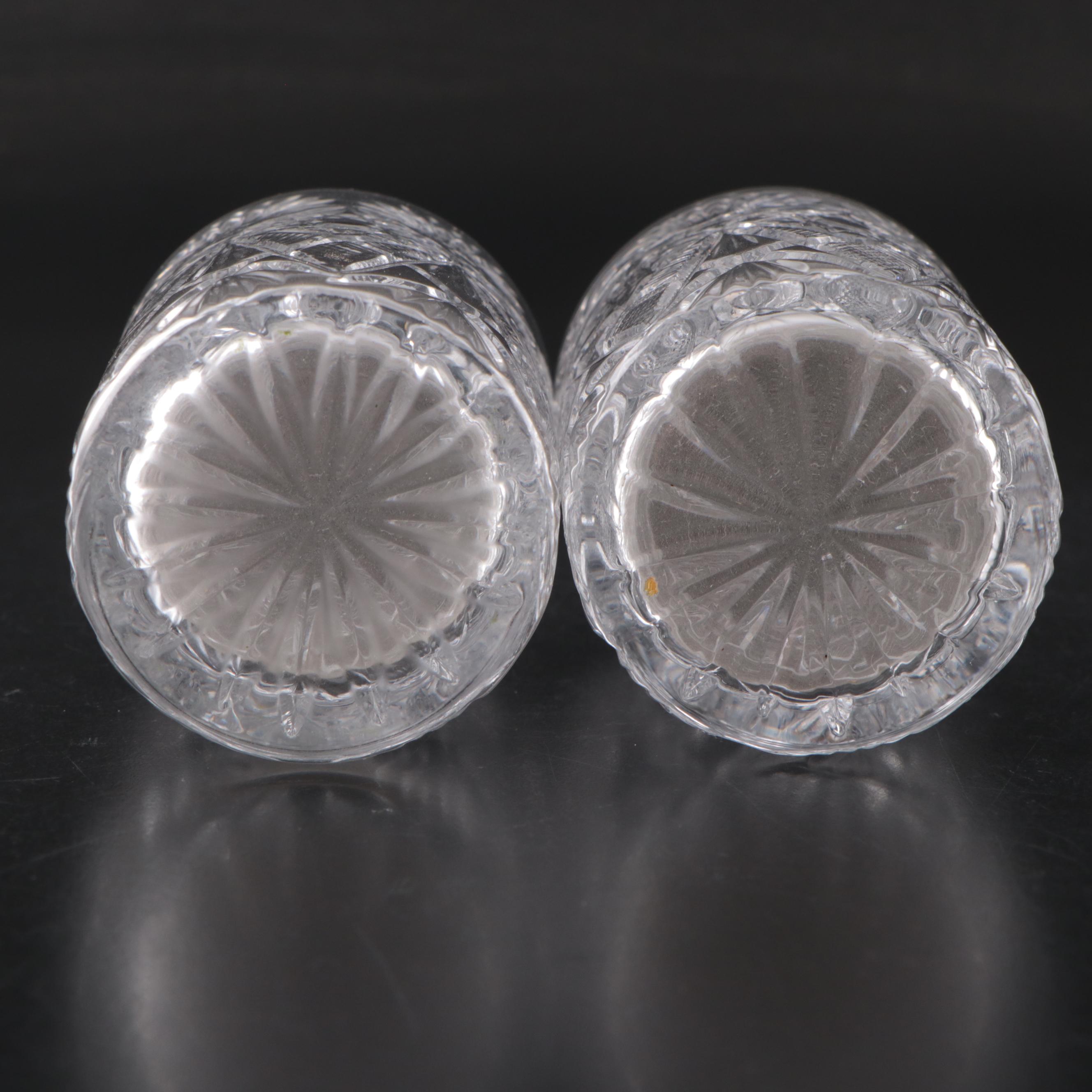 Crackle Glass Decanets with American Brilliant Style Glass Lowballs