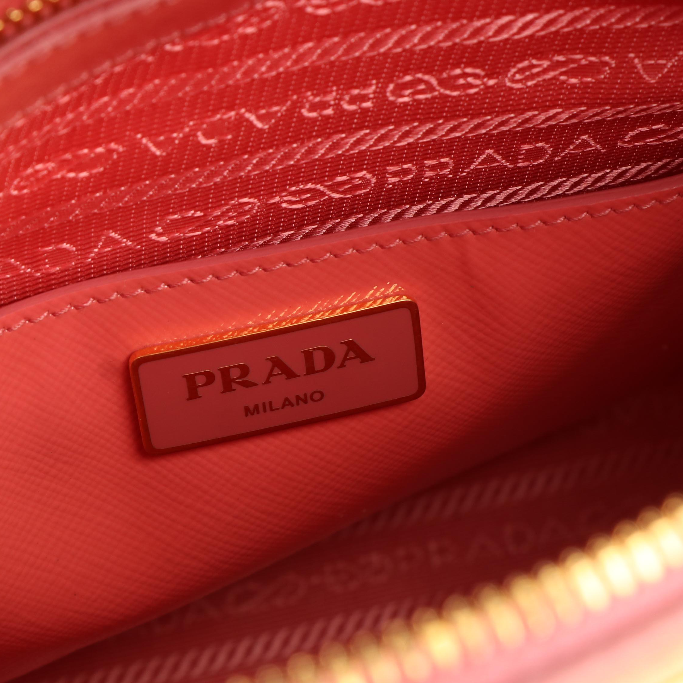 Prada Dome Bag in Begonia Patent Saffiano Leather