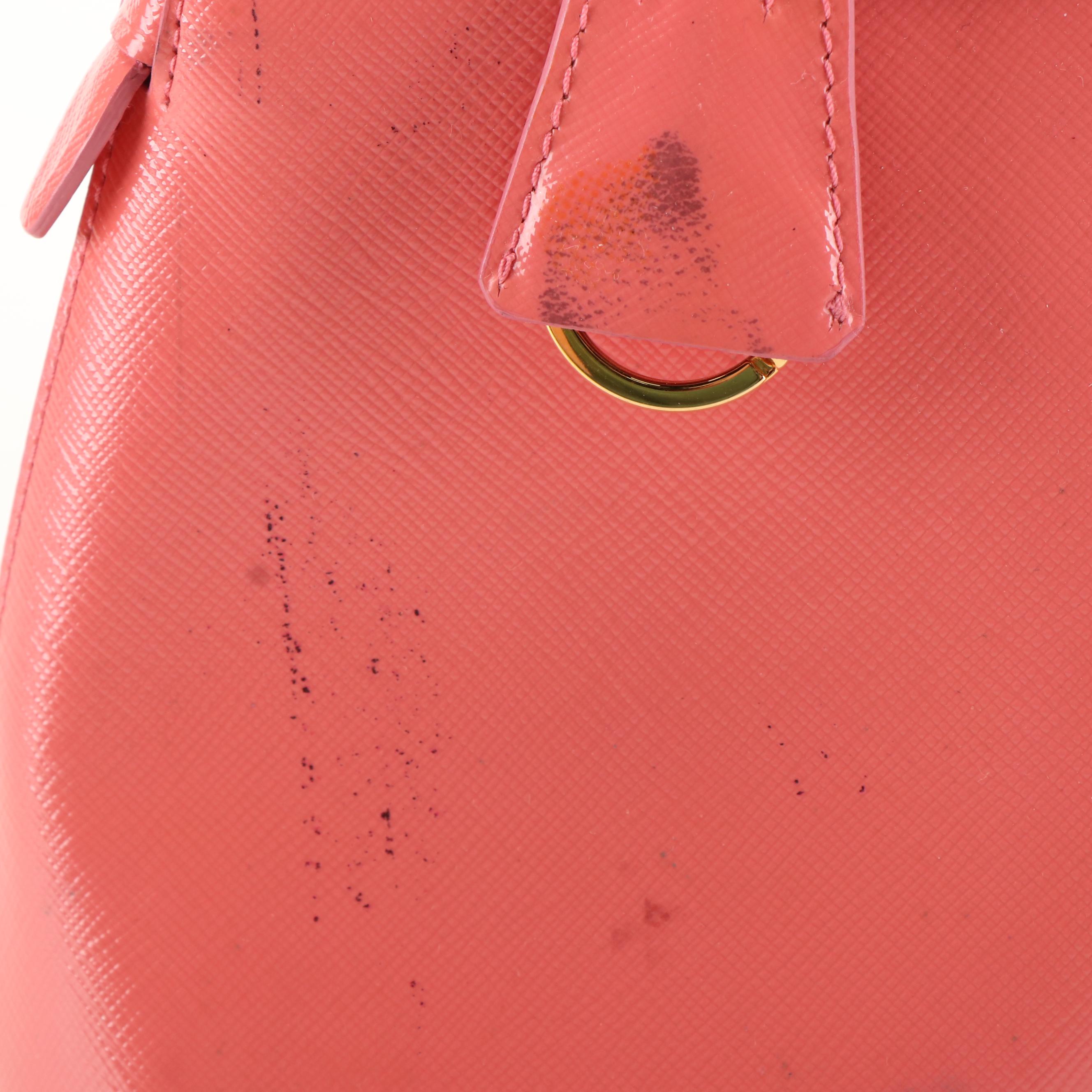 Prada Dome Bag in Begonia Patent Saffiano Leather