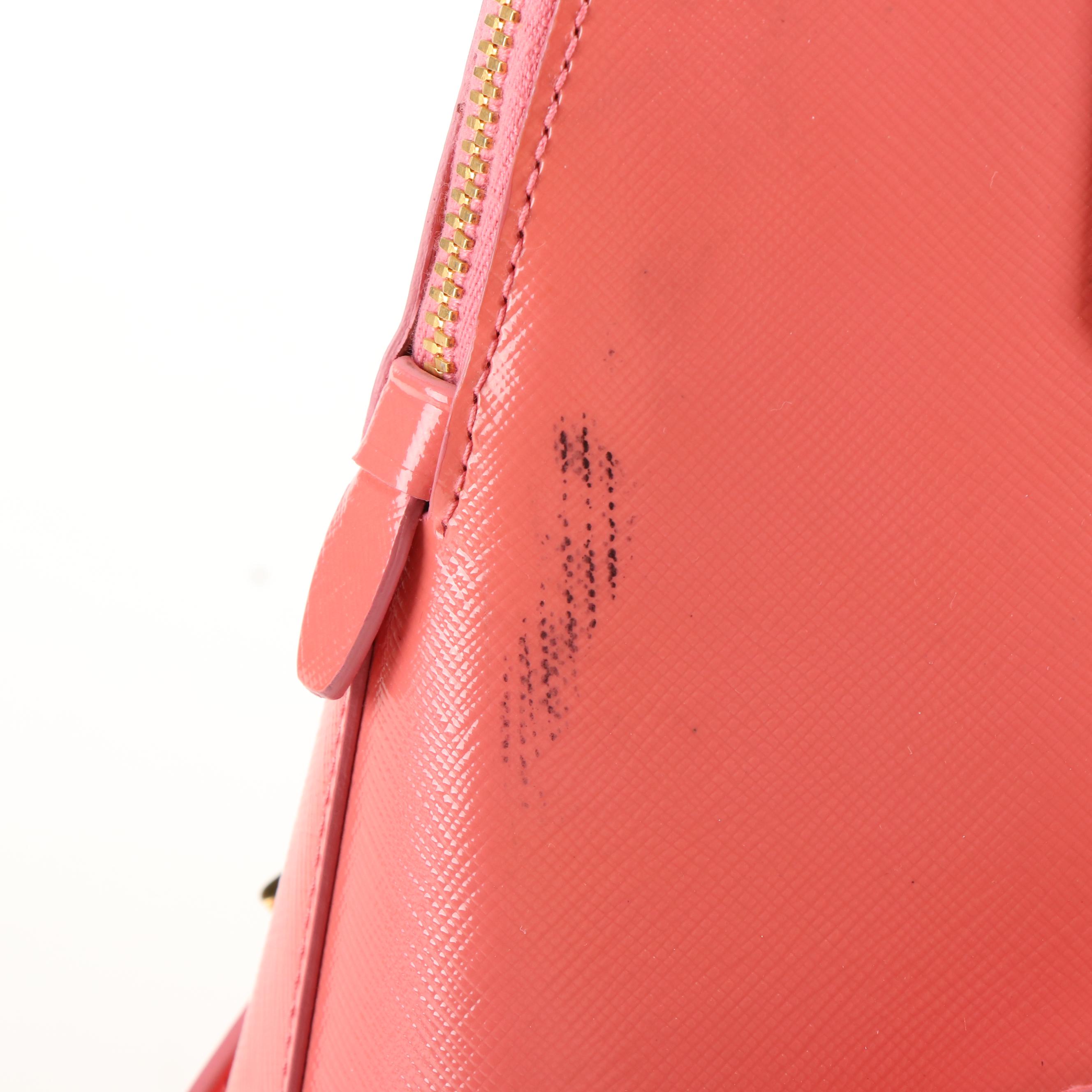 Prada Dome Bag in Begonia Patent Saffiano Leather