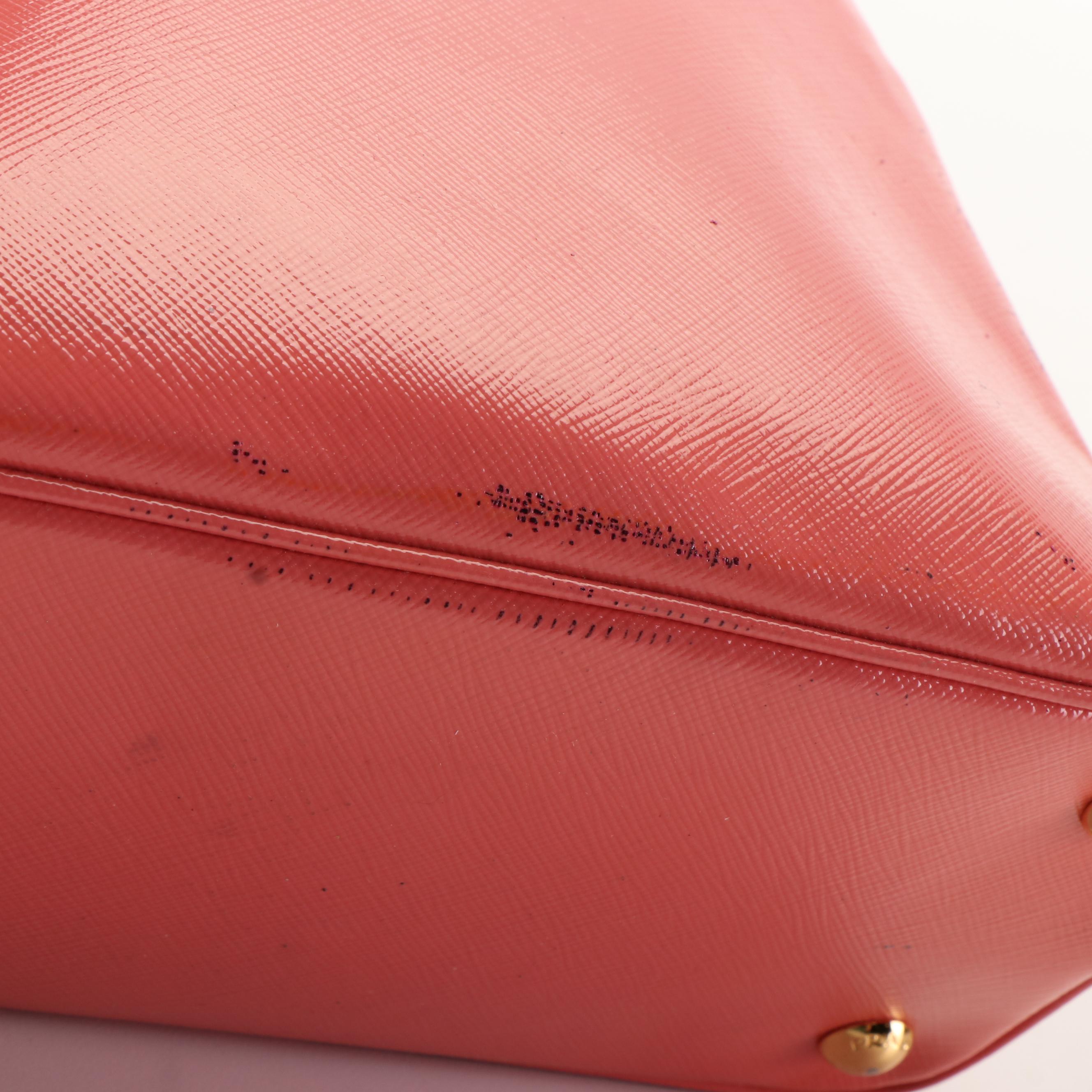 Prada Dome Bag in Begonia Patent Saffiano Leather