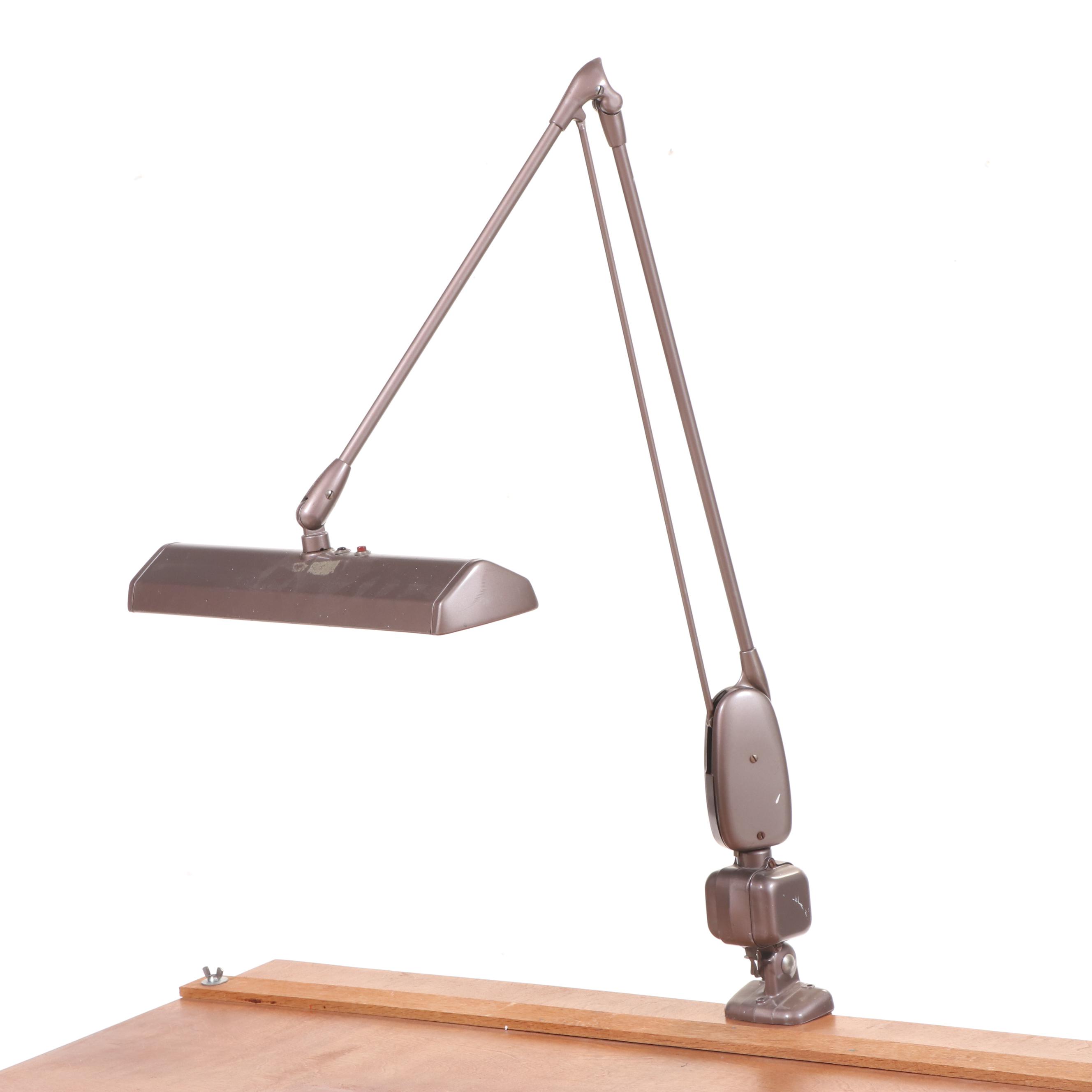 Anco Bilt Industrial Style Wood and Metal Drafting Table with Adjustable Lamp