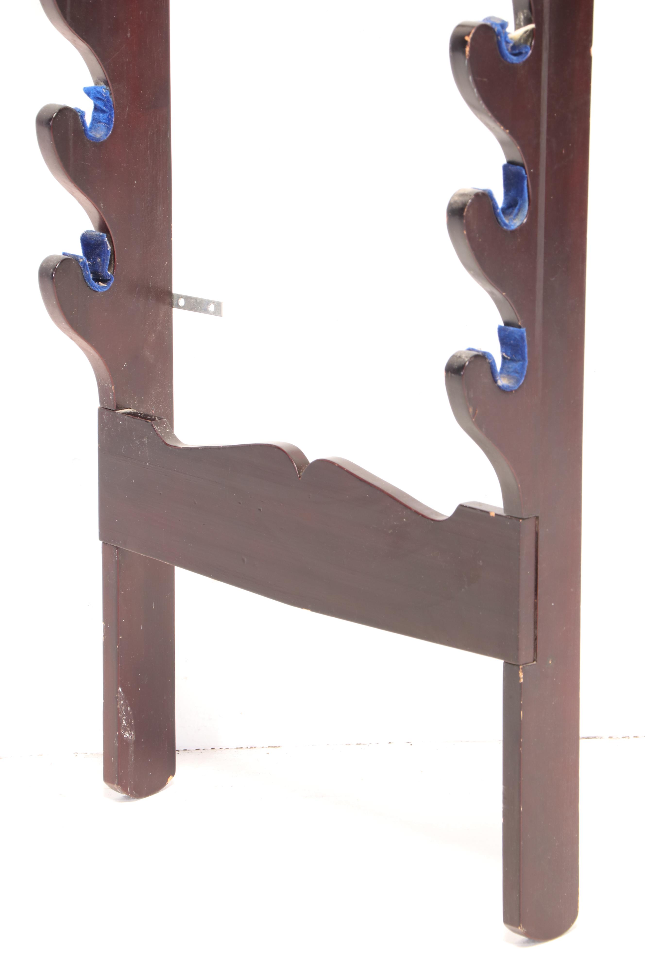 Walnut Finish Wall Hanging Gun Rack