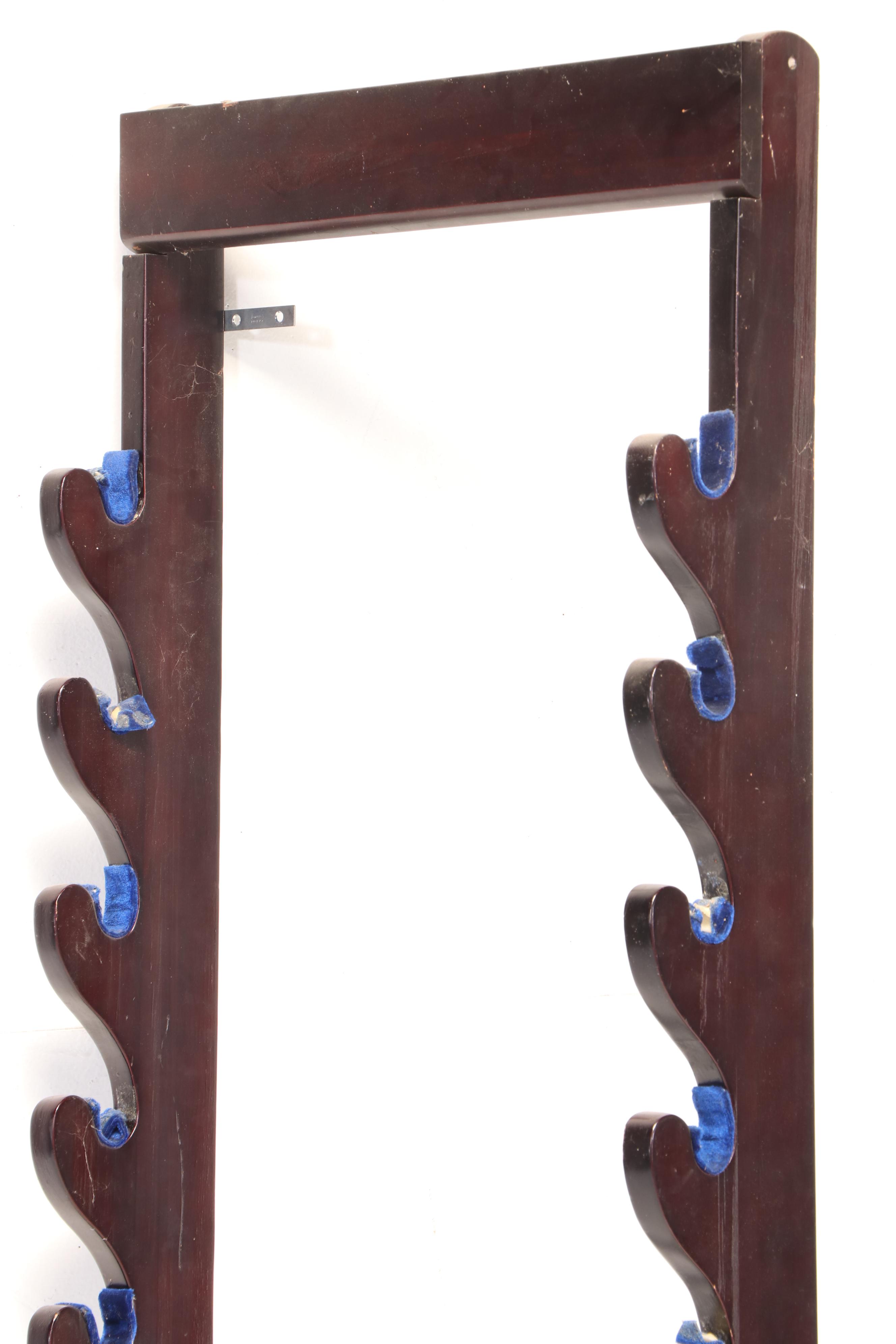 Walnut Finish Wall Hanging Gun Rack