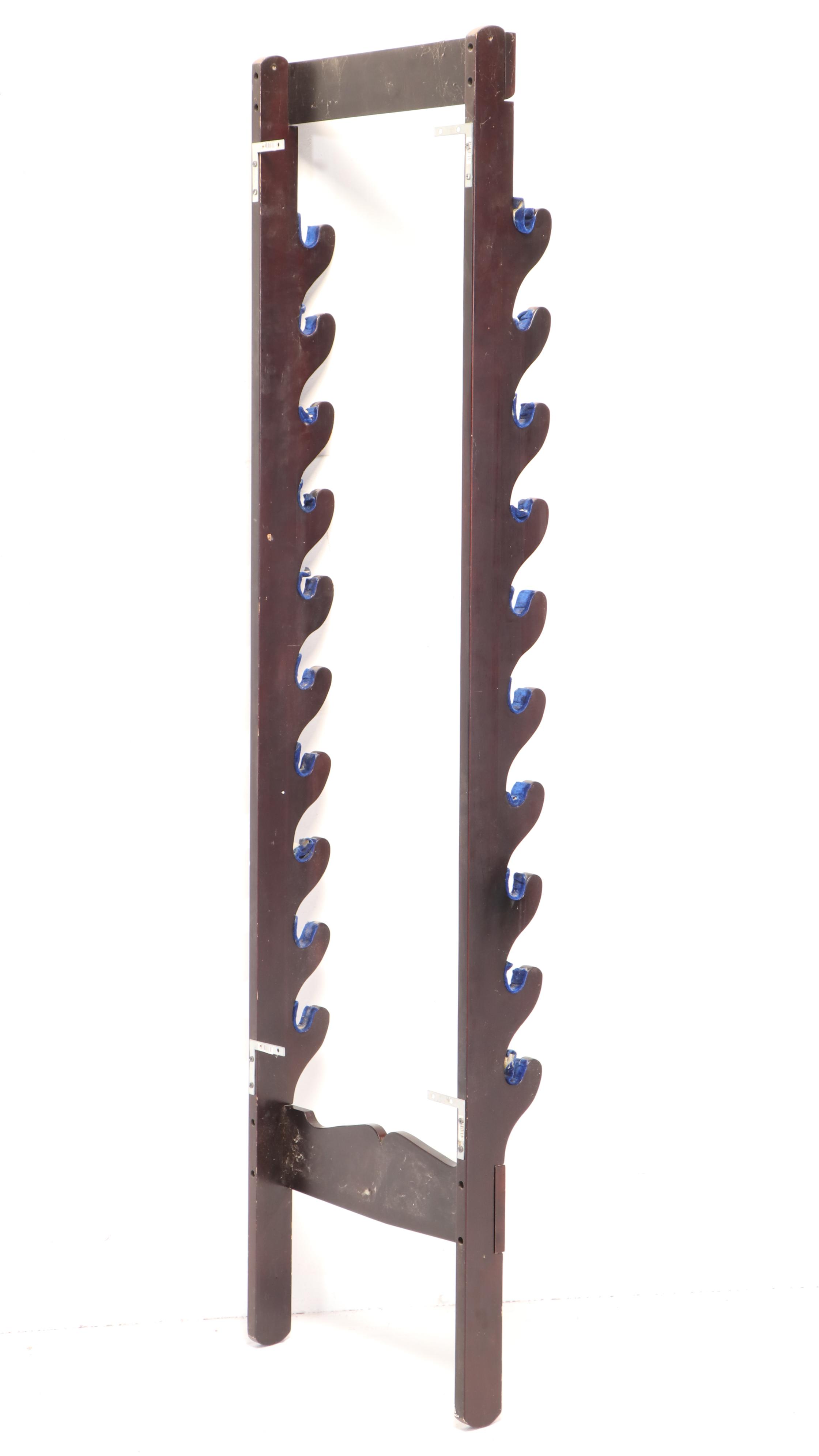 Walnut Finish Wall Hanging Gun Rack