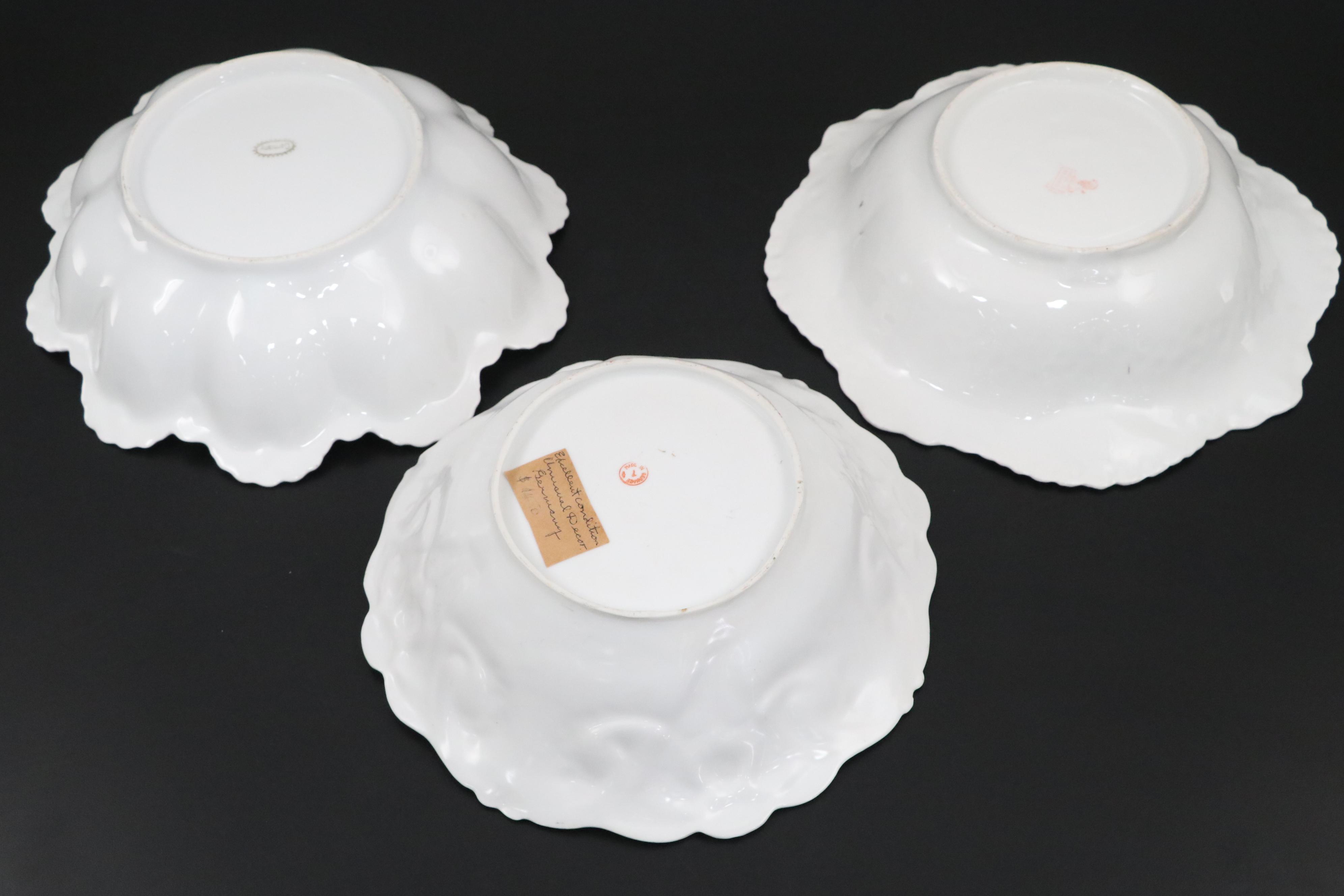 GDA & Theodore Haviland Limoges Porcelain Serving Bowls w/ German Bowls, Antique