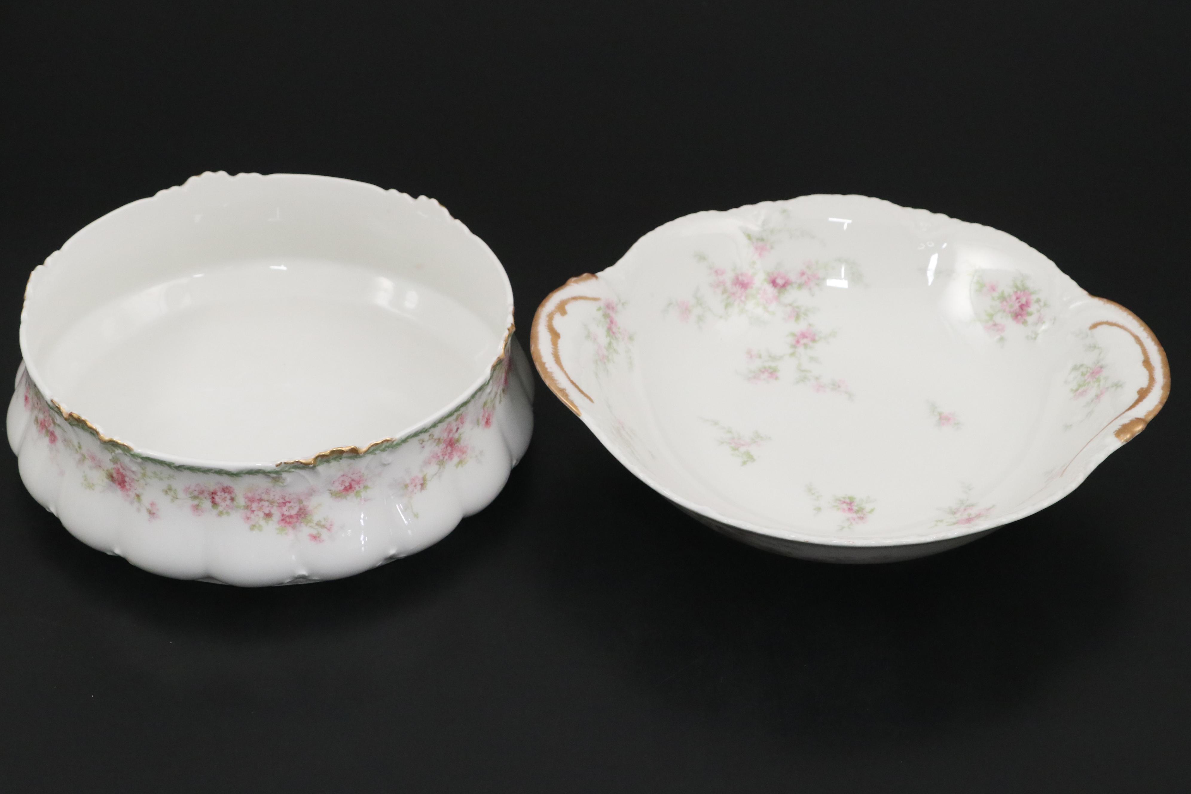 GDA & Theodore Haviland Limoges Porcelain Serving Bowls w/ German Bowls, Antique