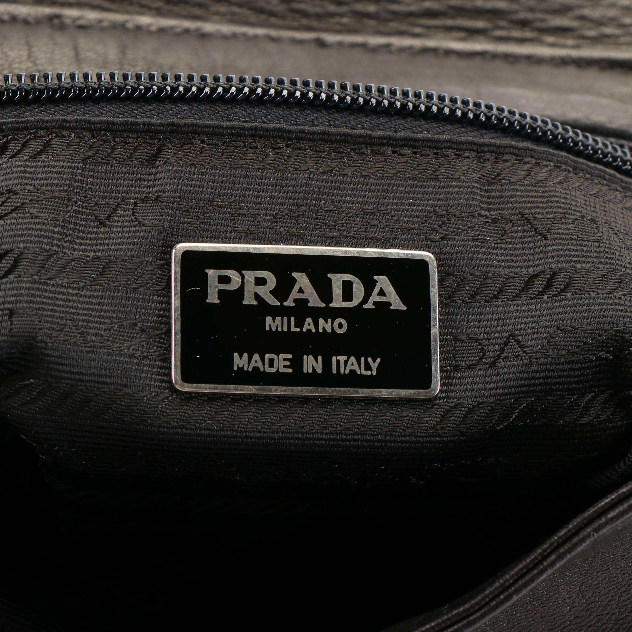 Prada Crossbody Sling Bag in Black Leather