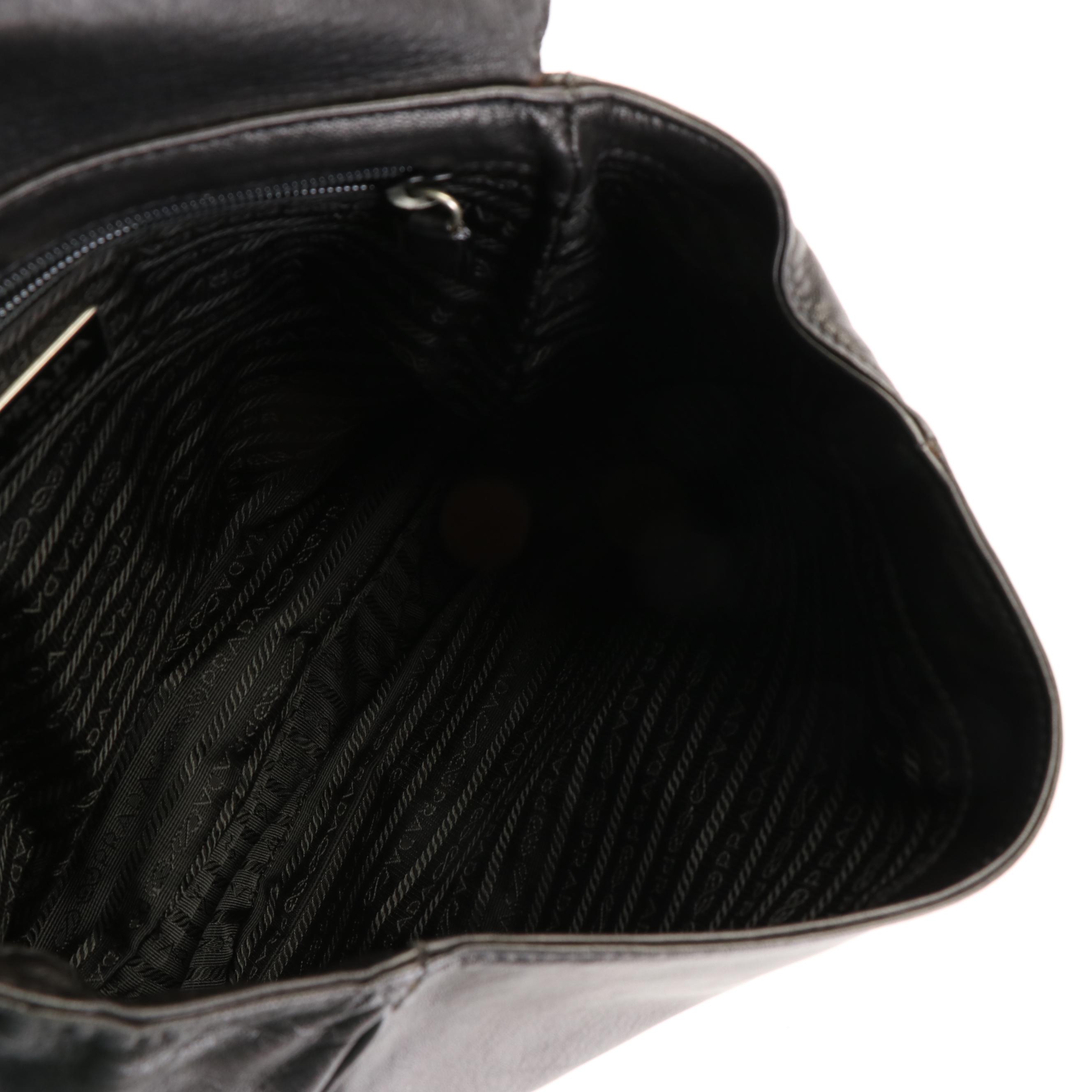 Prada Crossbody Sling Bag in Black Leather