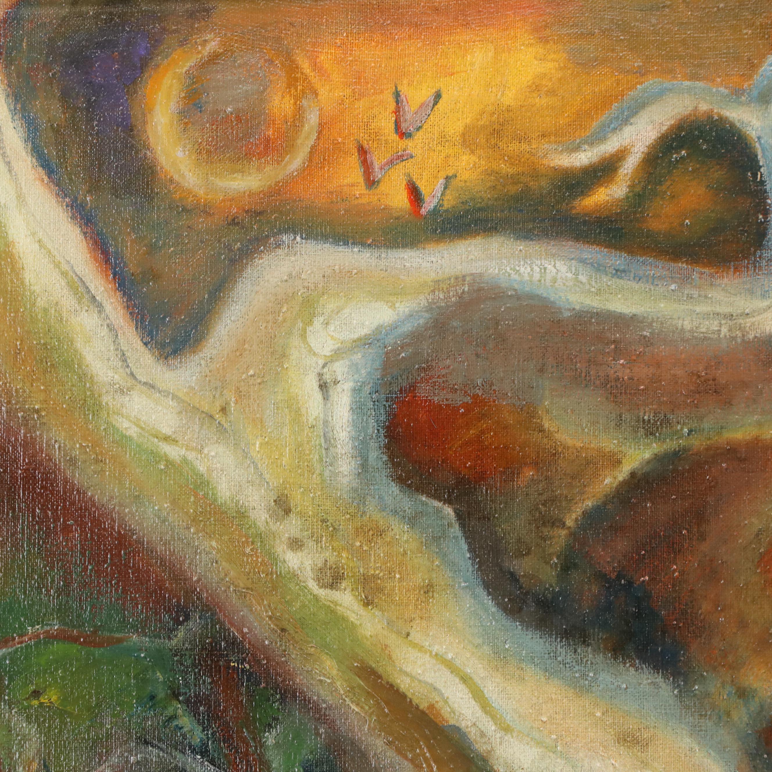 Marge Evans Modernist Figurative Oil Painting, 1956