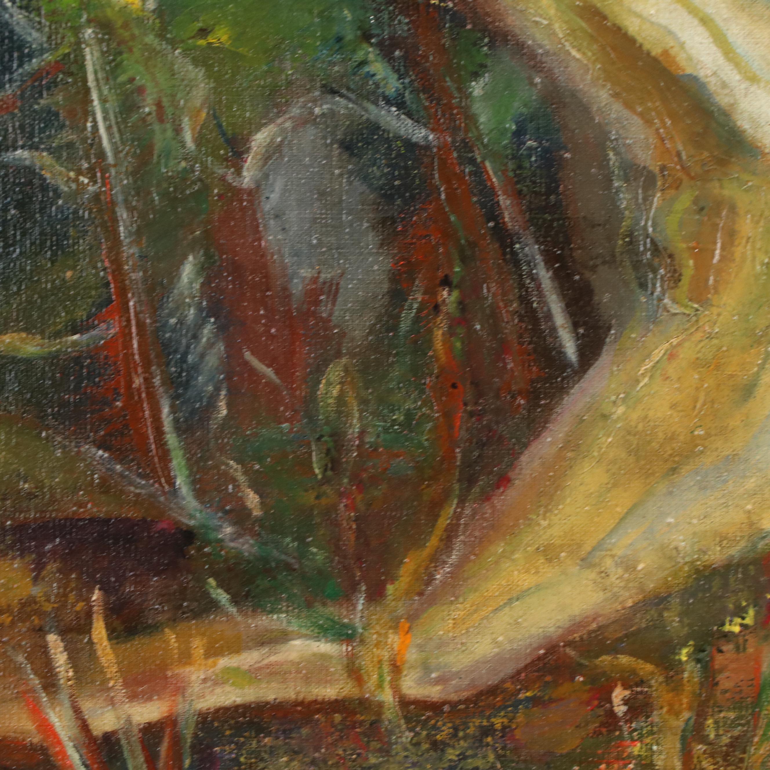 Marge Evans Modernist Figurative Oil Painting, 1956