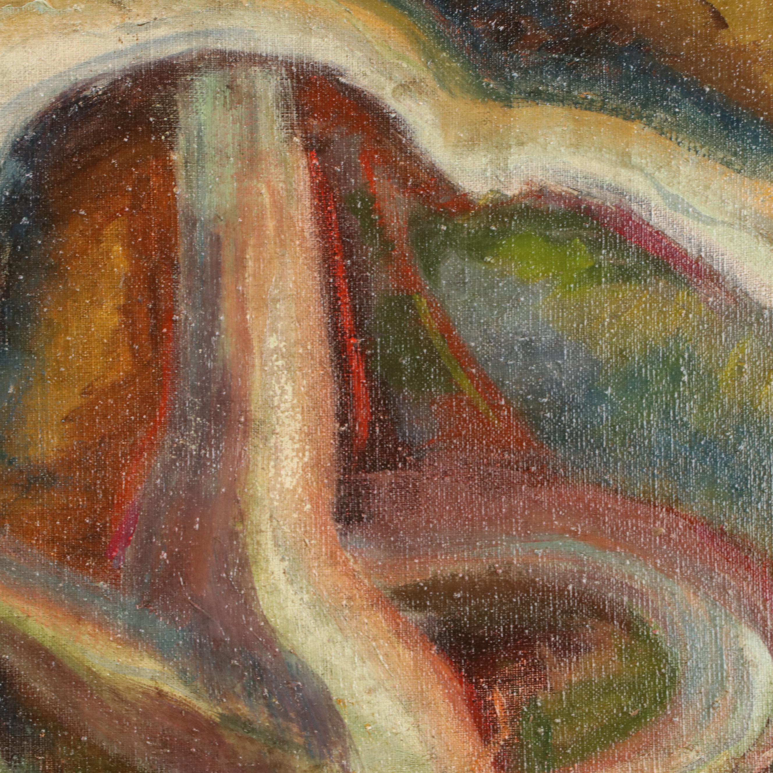 Marge Evans Modernist Figurative Oil Painting, 1956