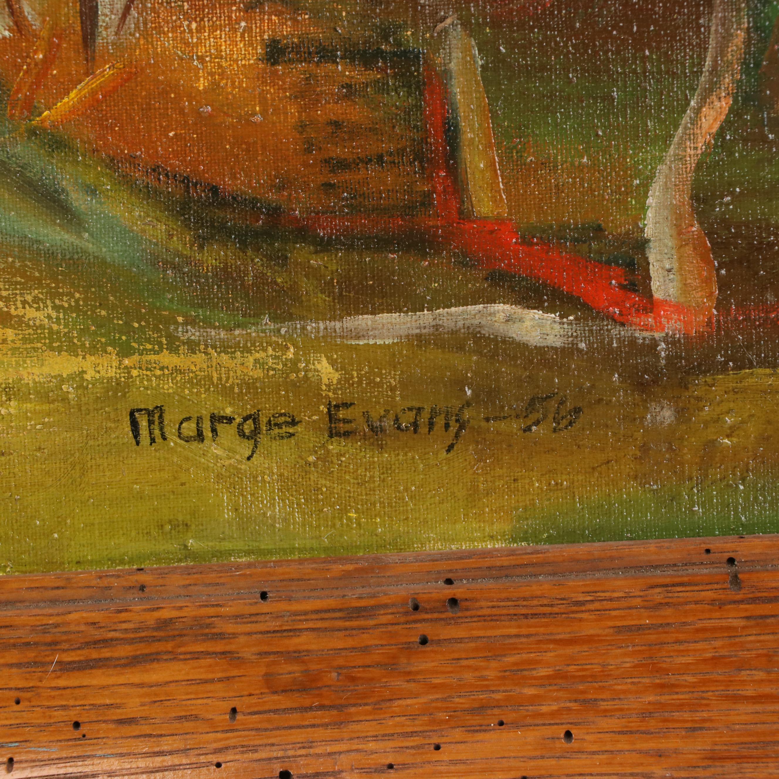 Marge Evans Modernist Figurative Oil Painting, 1956