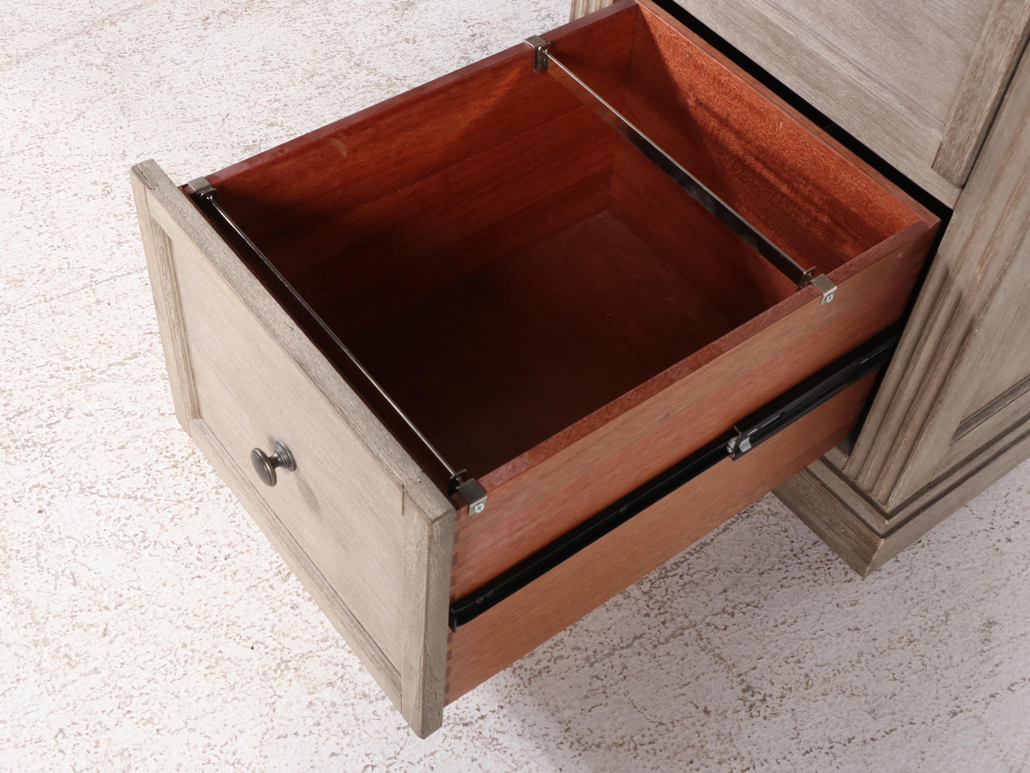 Pottery Barn "Livingston" Meranti Wood Executive's Desk in Grey Wash