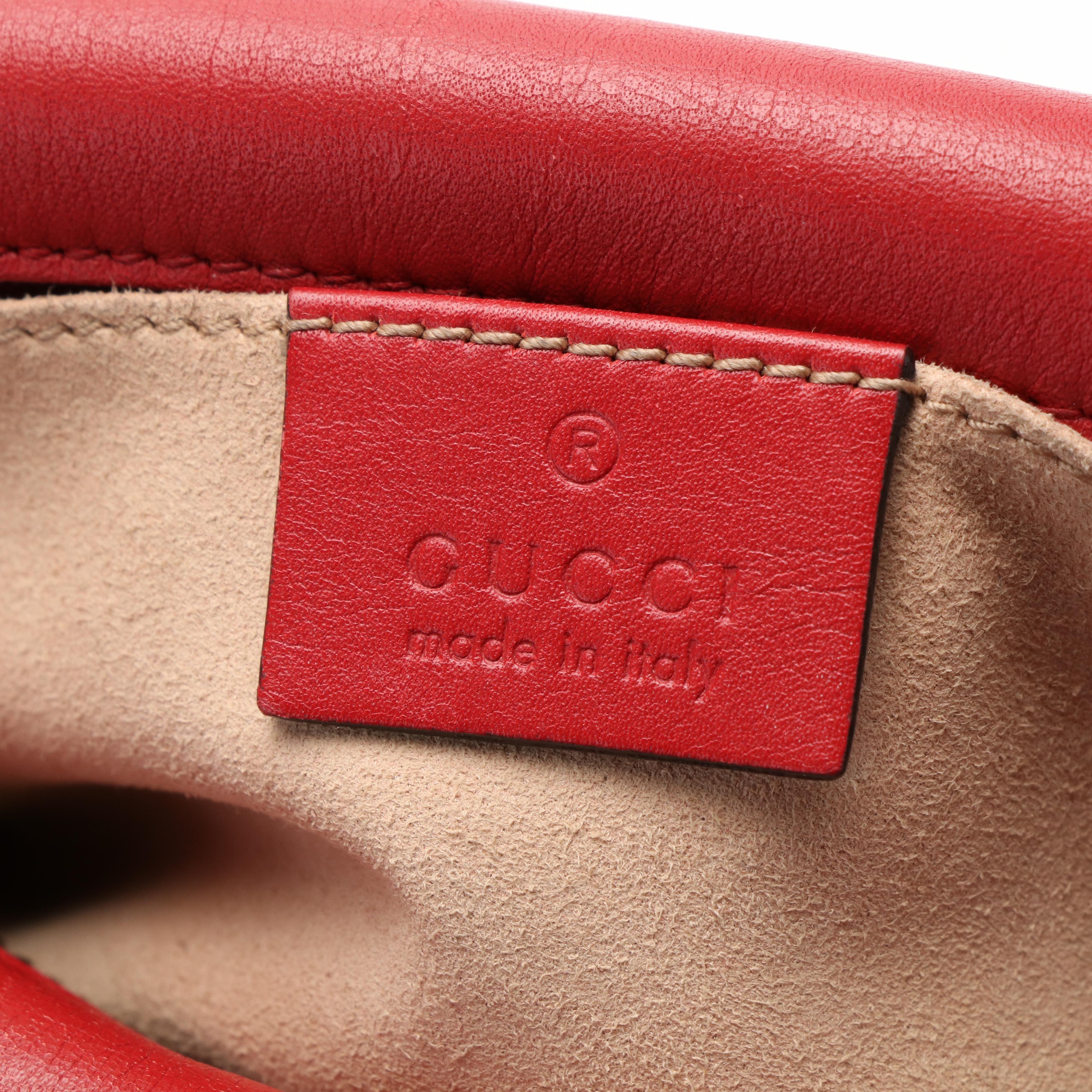 Gucci Marmont GG Hibiscus Red Matelasse Leather Shoulder Bag