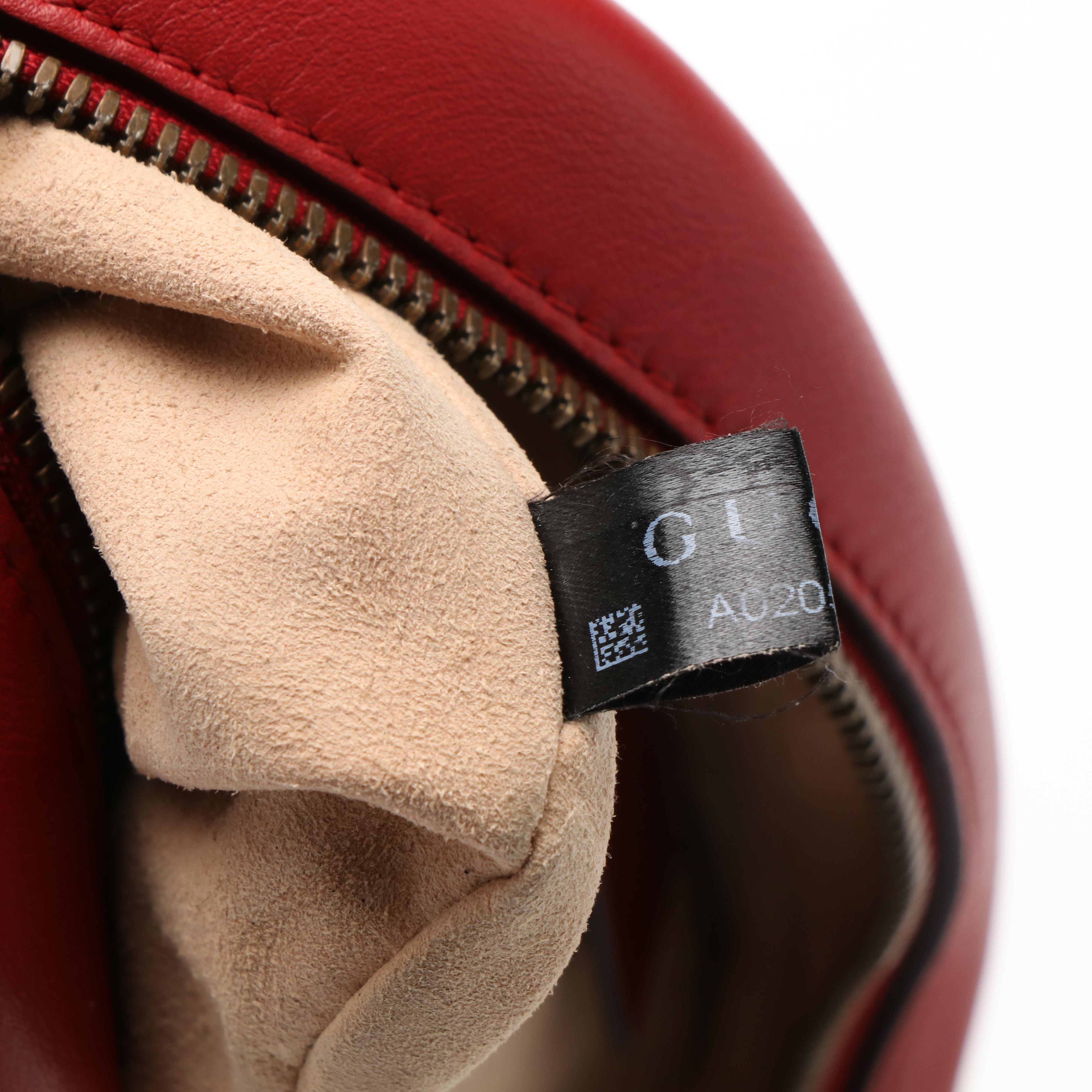 Gucci Marmont GG Hibiscus Red Matelasse Leather Shoulder Bag