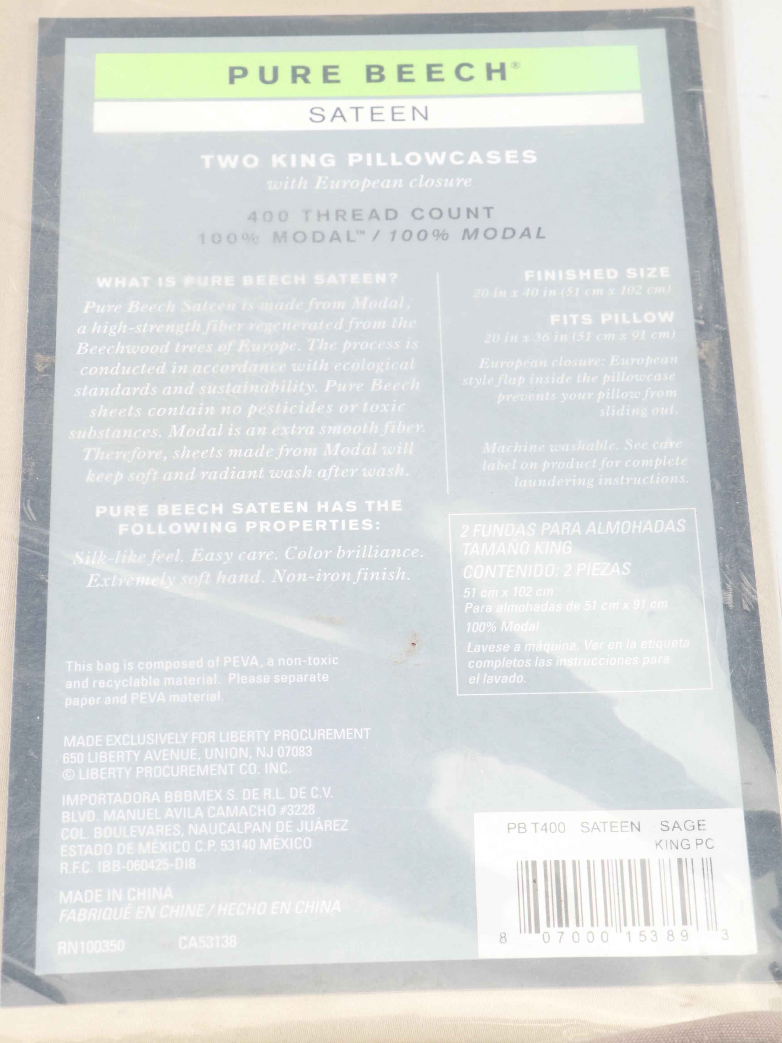 Vera Wang Cotton King Duvet Cover with Pure Beech and More Pillowcases