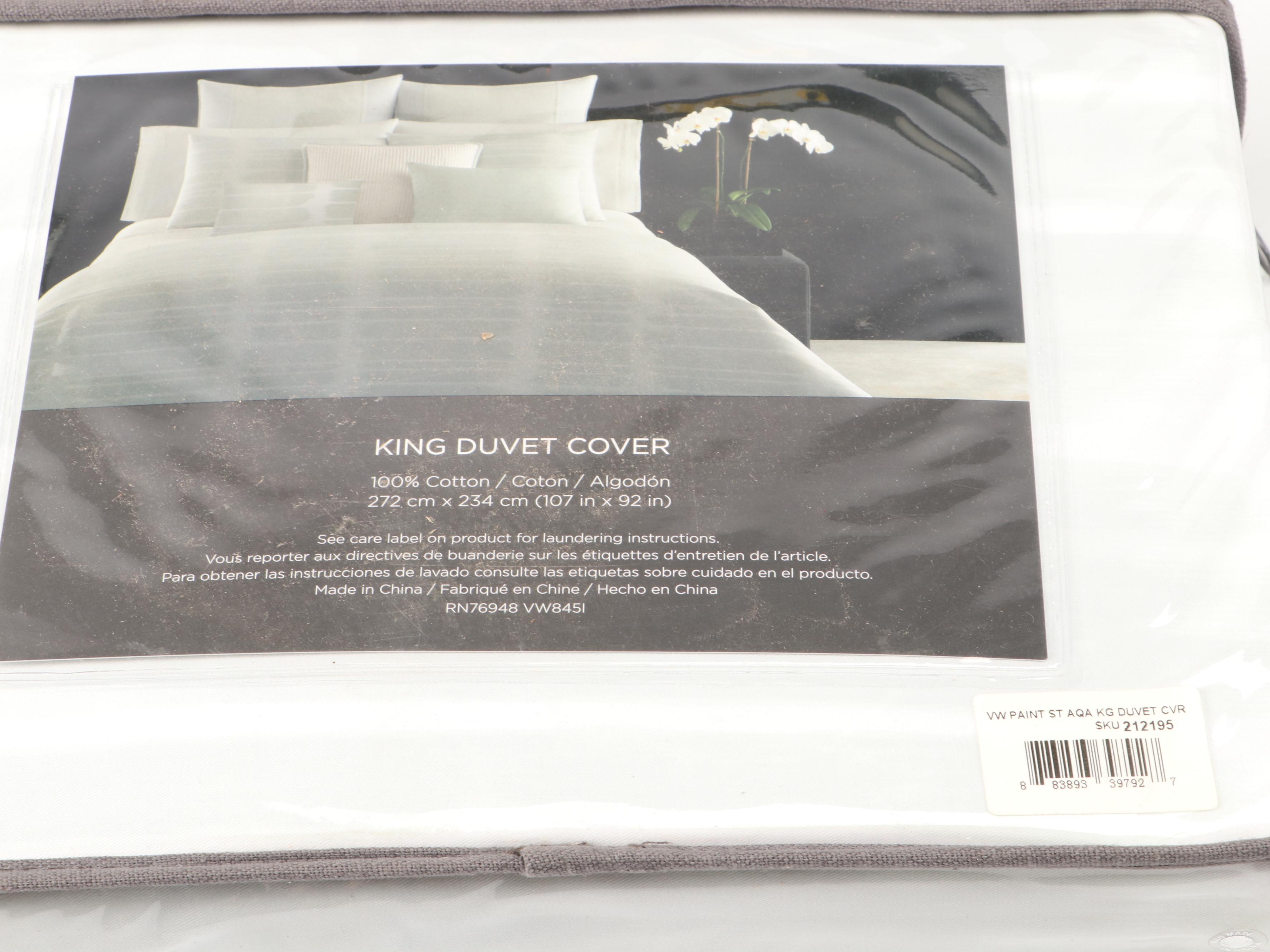 Vera Wang Cotton King Duvet Cover with Pure Beech and More Pillowcases