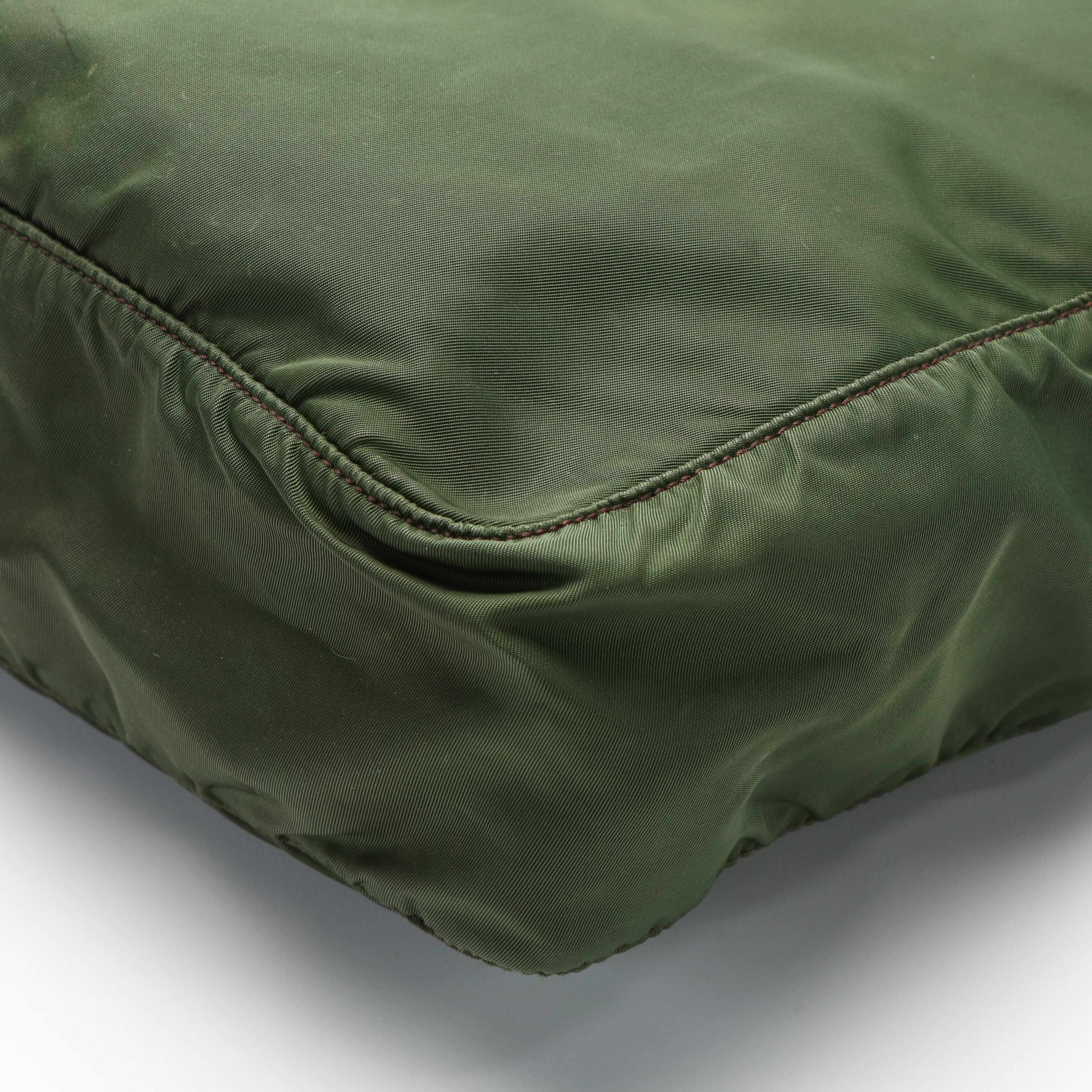 Prada Vela Tessuto Green Nylon Messenger Bag