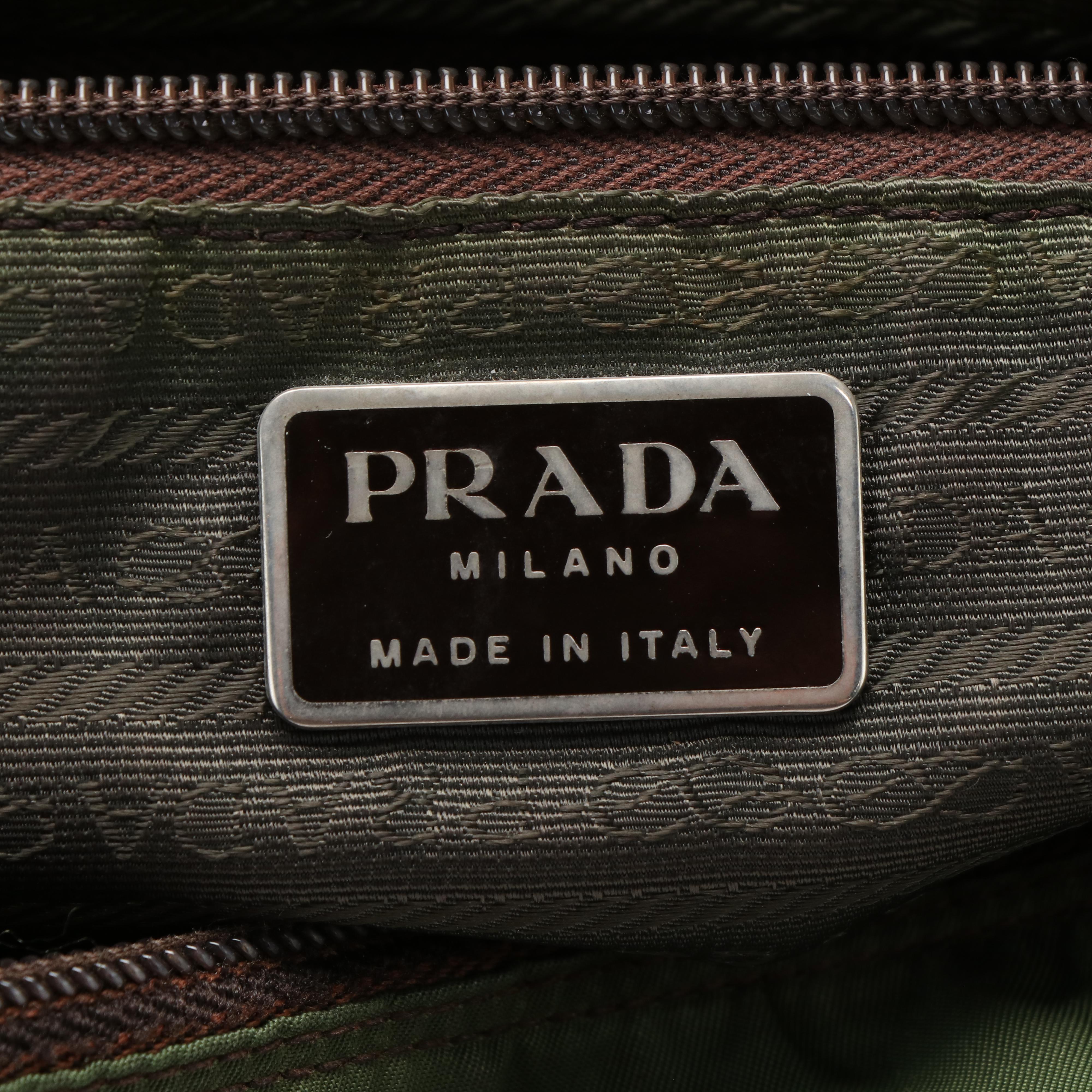 Prada Vela Tessuto Green Nylon Messenger Bag