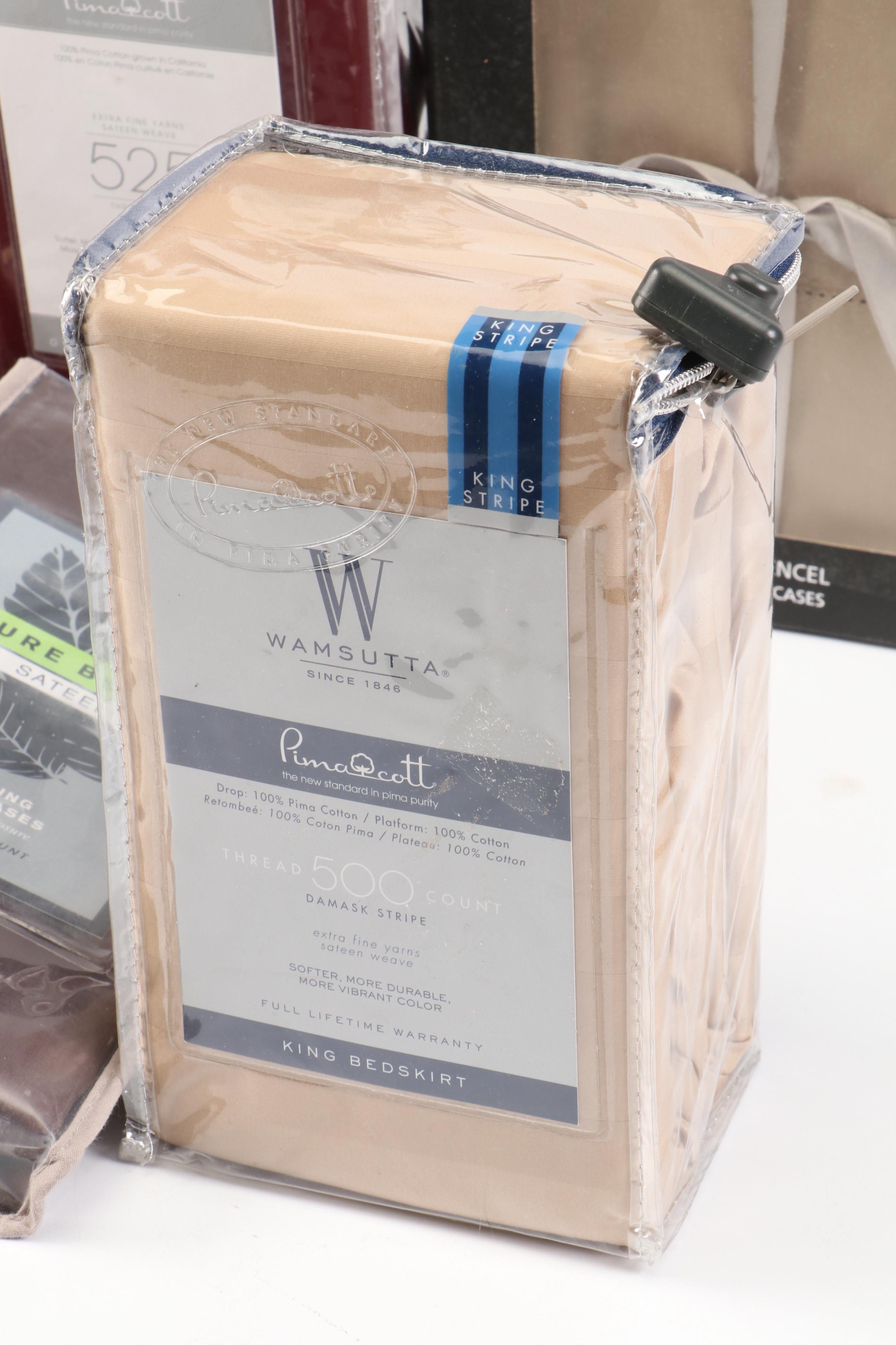 Wamsutta Cotton King Flat Sheet and Pillowcases with Other Bedding