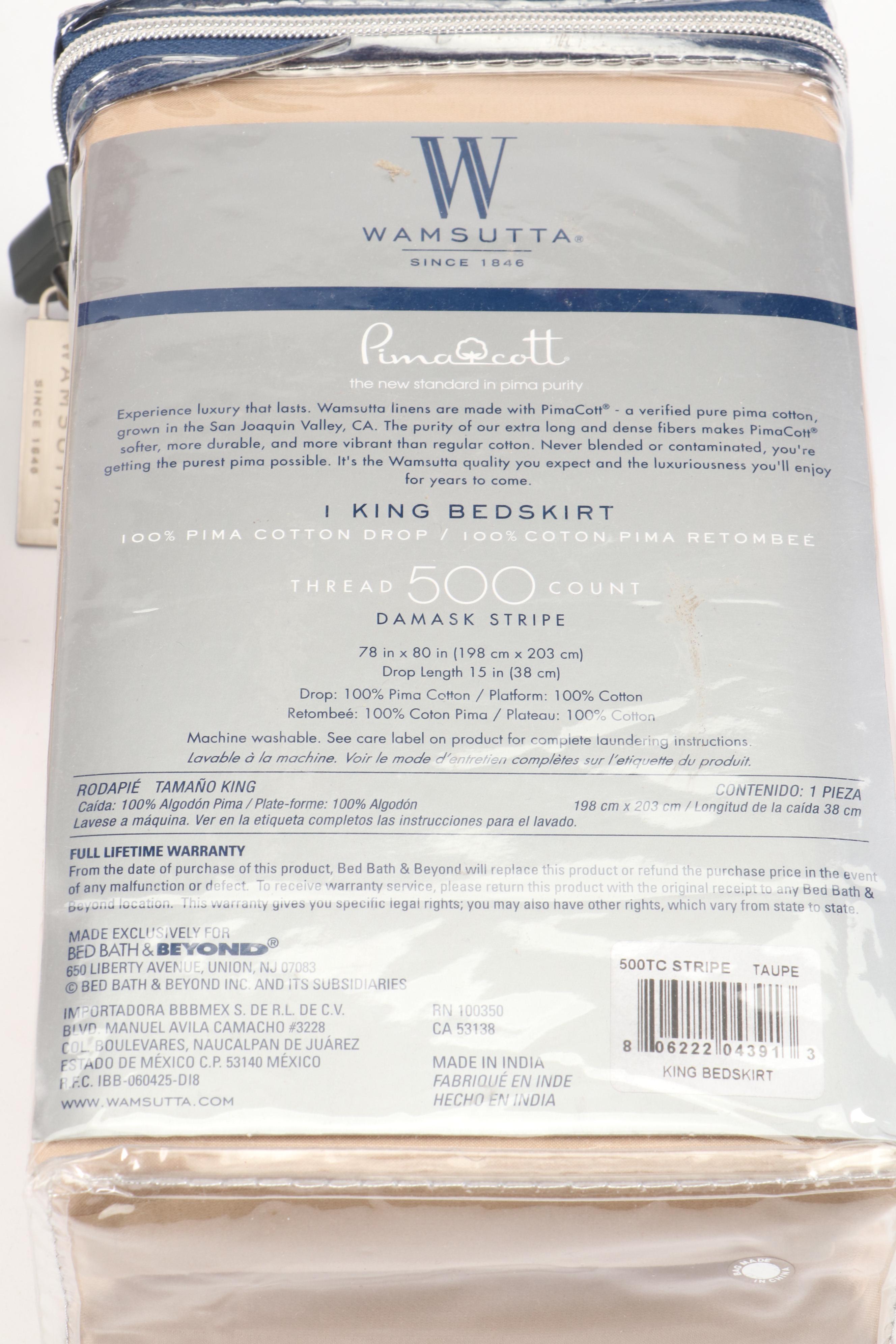 Wamsutta Cotton King Flat Sheet and Pillowcases with Other Bedding