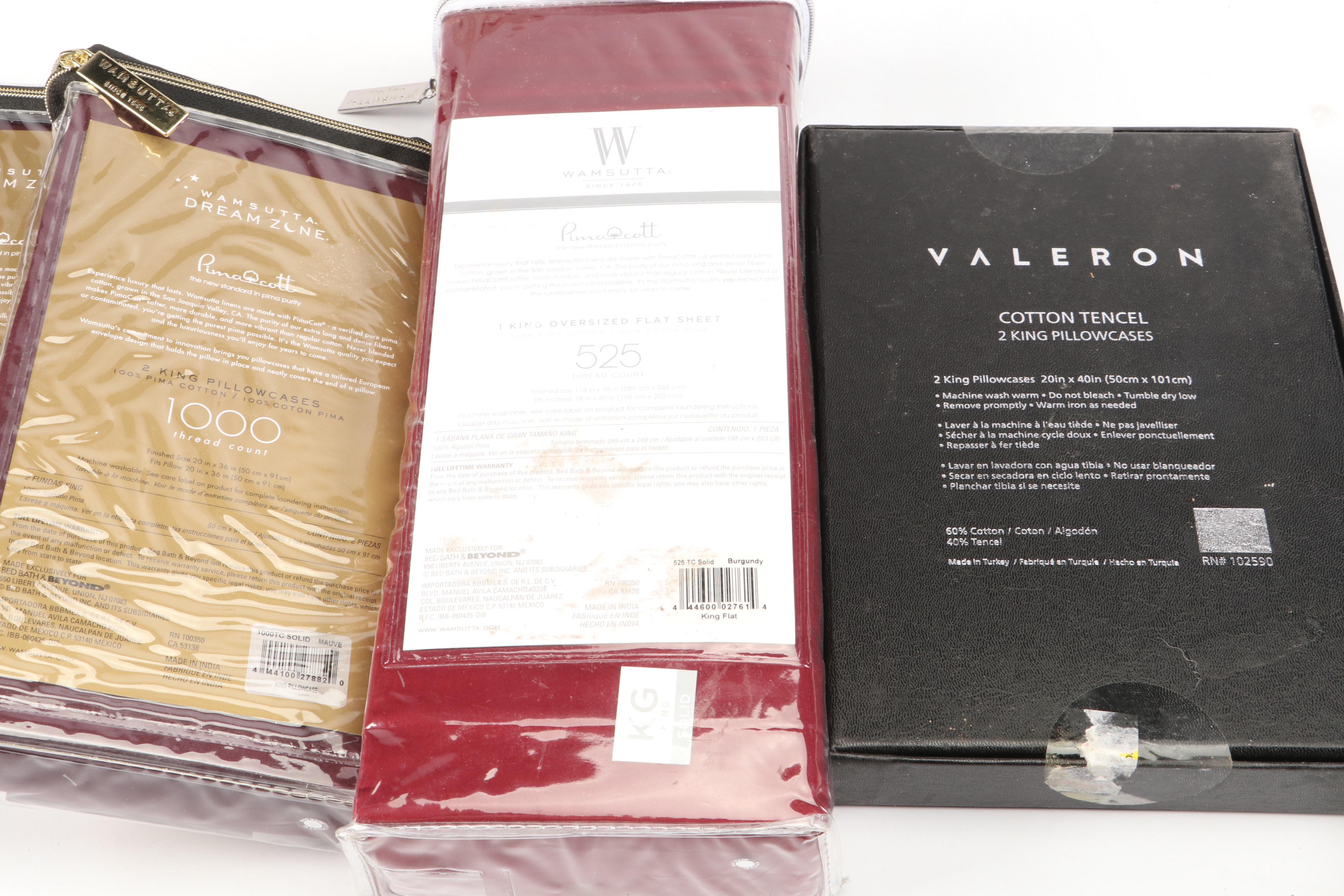 Wamsutta Cotton King Flat Sheet and Pillowcases with Other Bedding