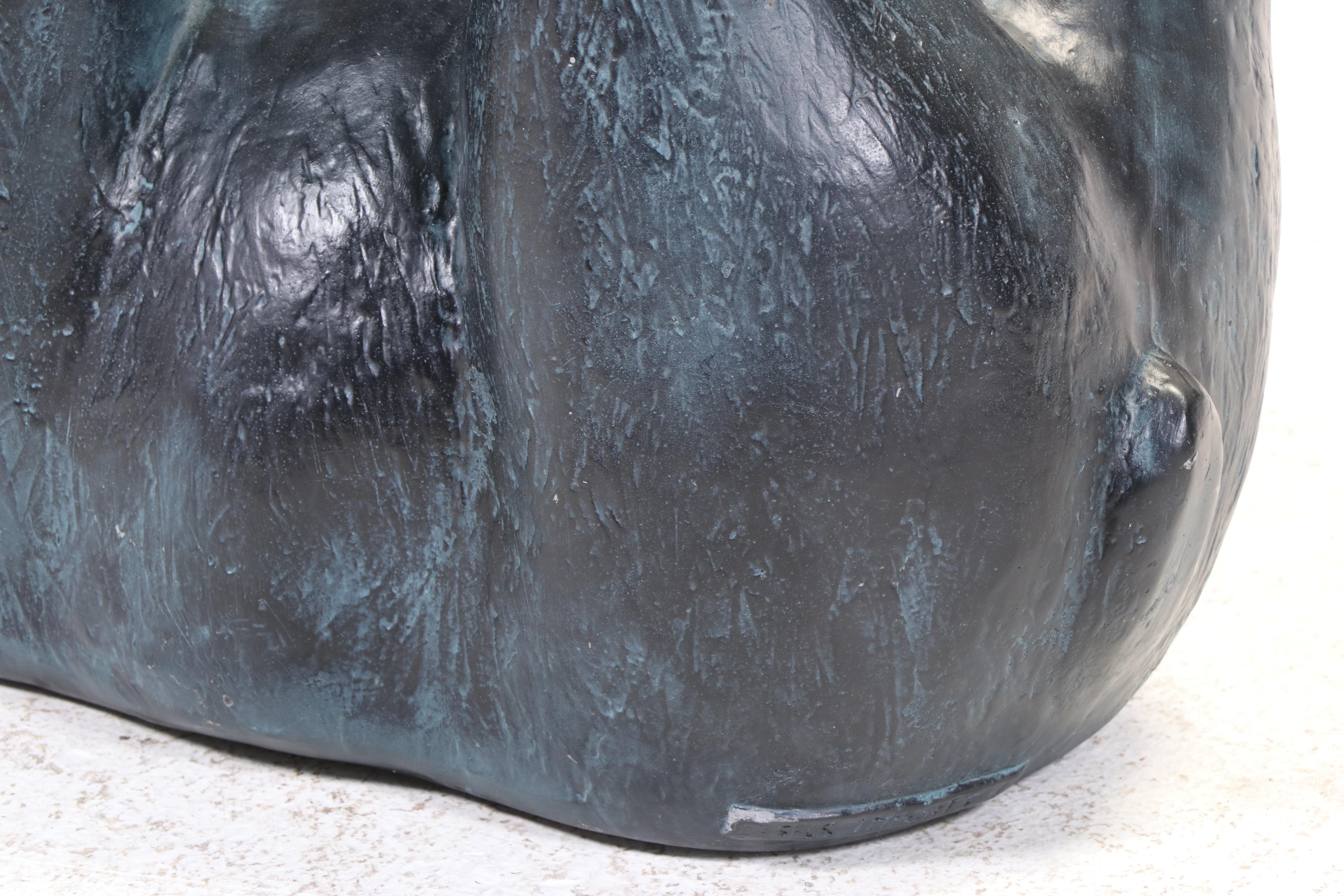 Bronze-Patinated Composite and Glass Top "Bear Cub" Coffee Table