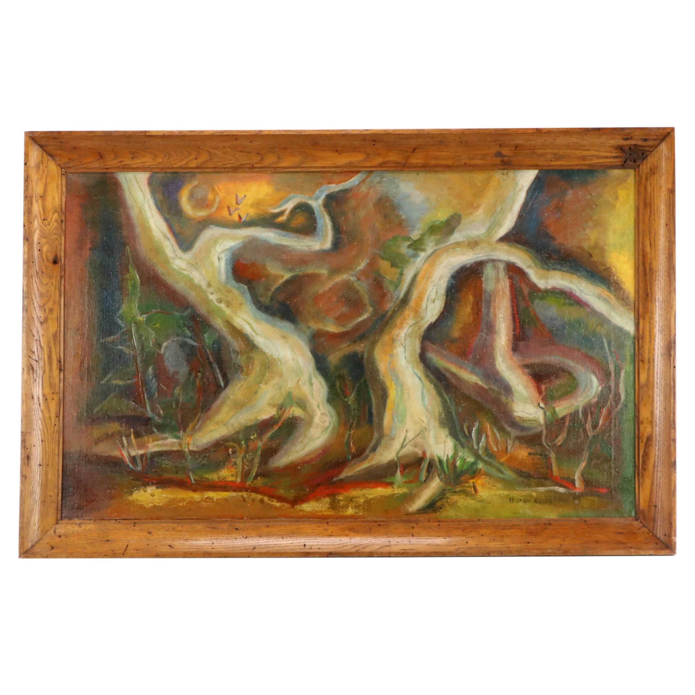 Marge Evans Modernist Figurative Oil Painting, 1956