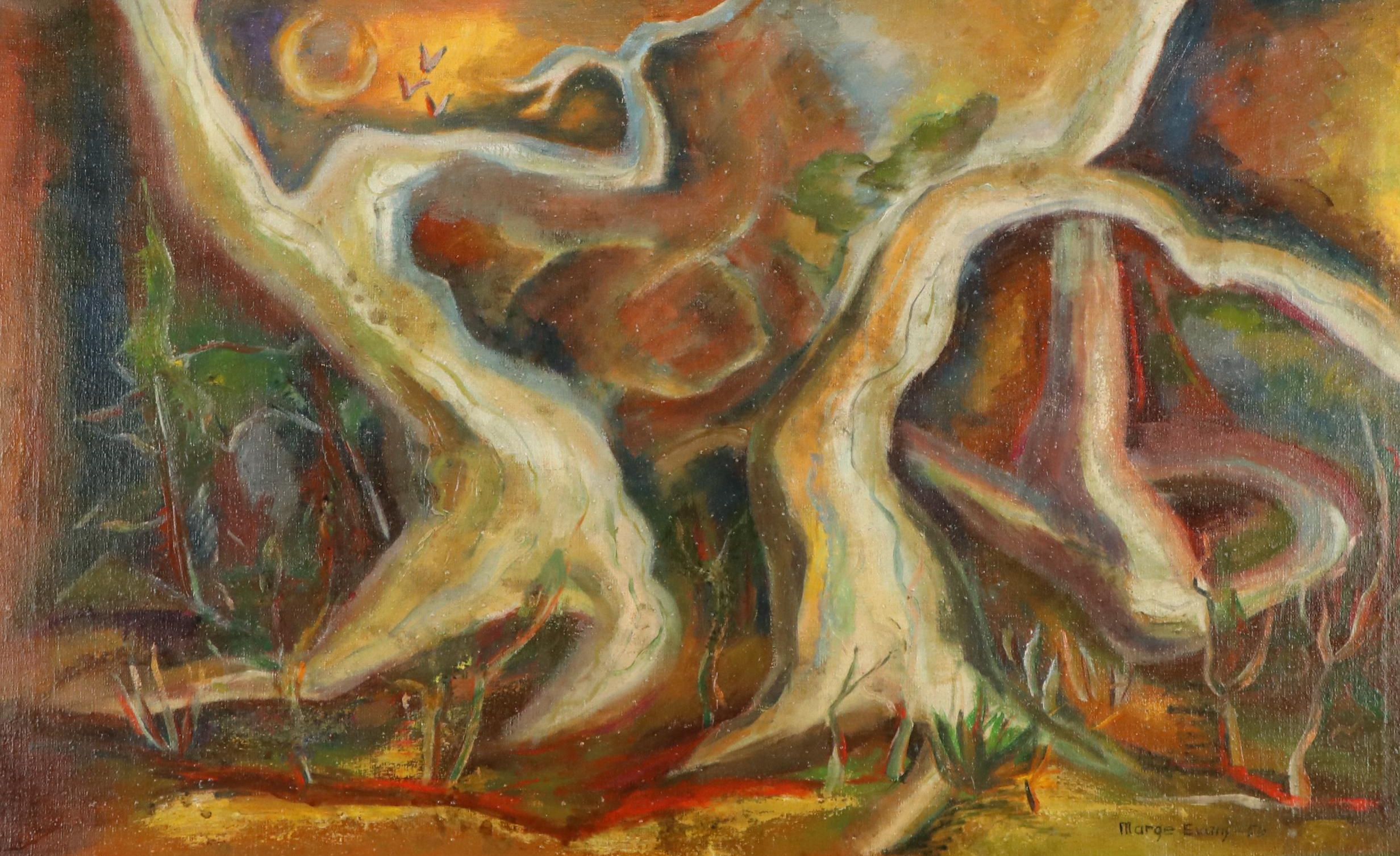 Marge Evans Modernist Figurative Oil Painting, 1956