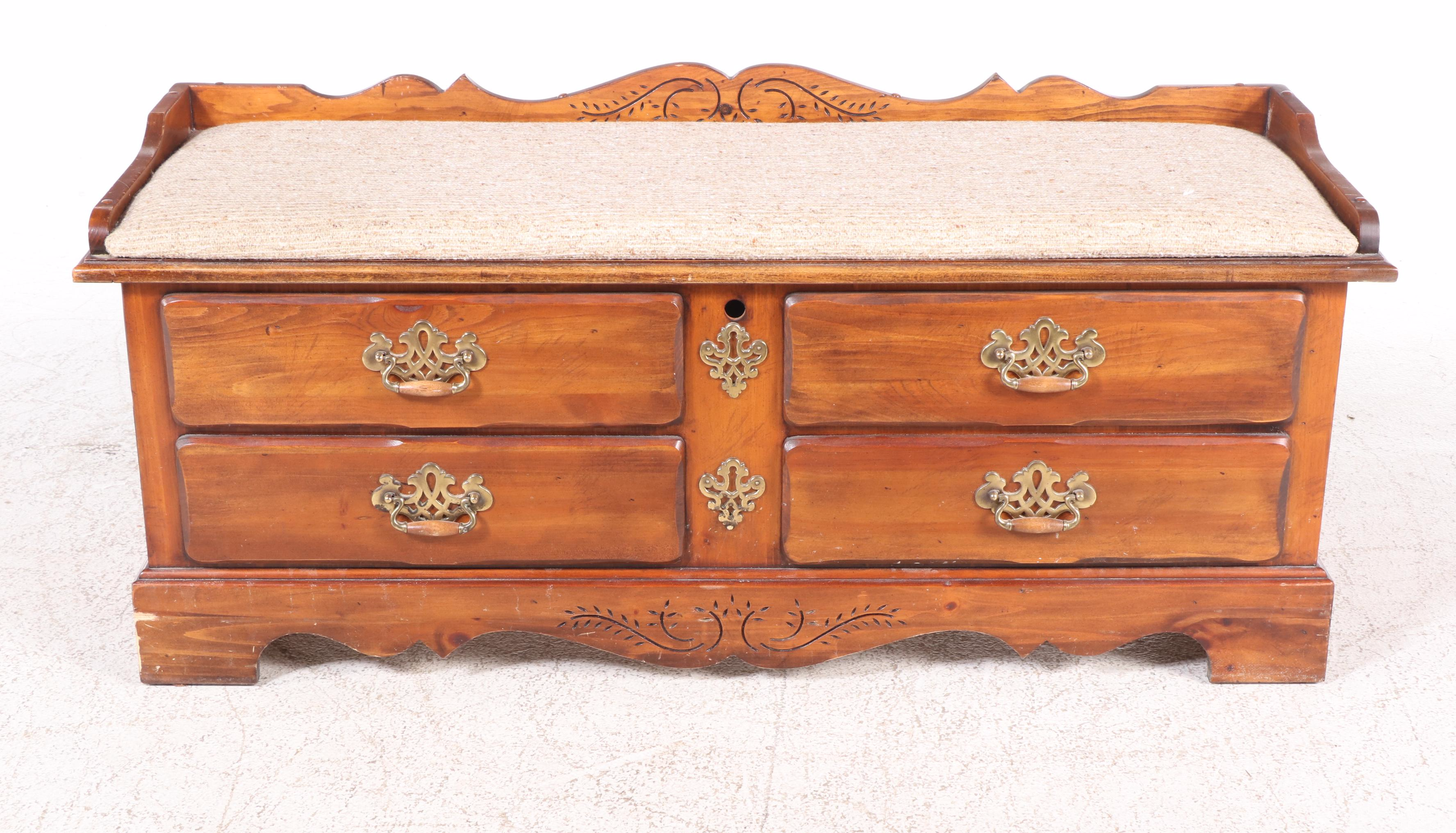 Lane "Aroma-Tite" Pine and Cedar Chest/Bench, Late 20th Century