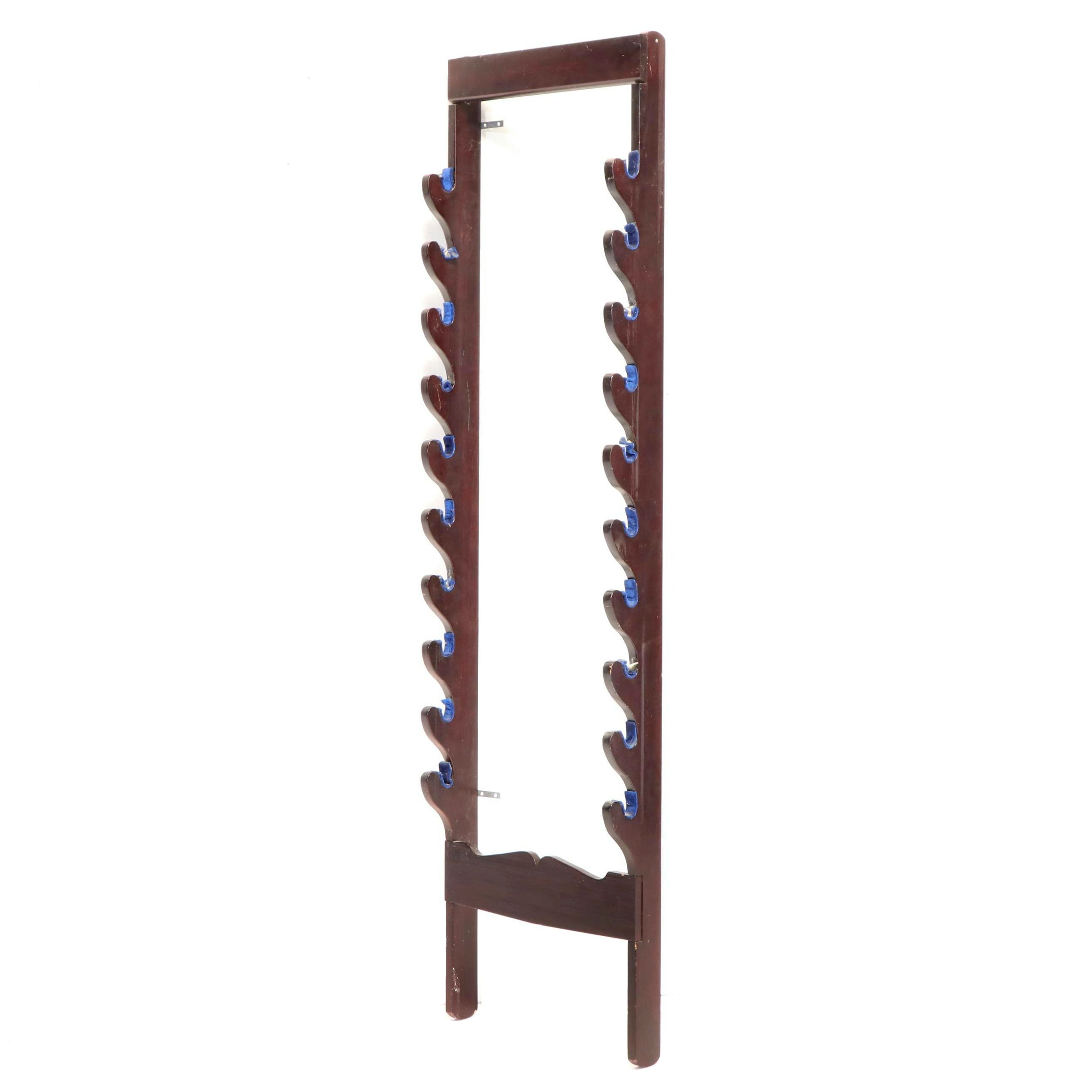 Walnut Finish Wall Hanging Gun Rack
