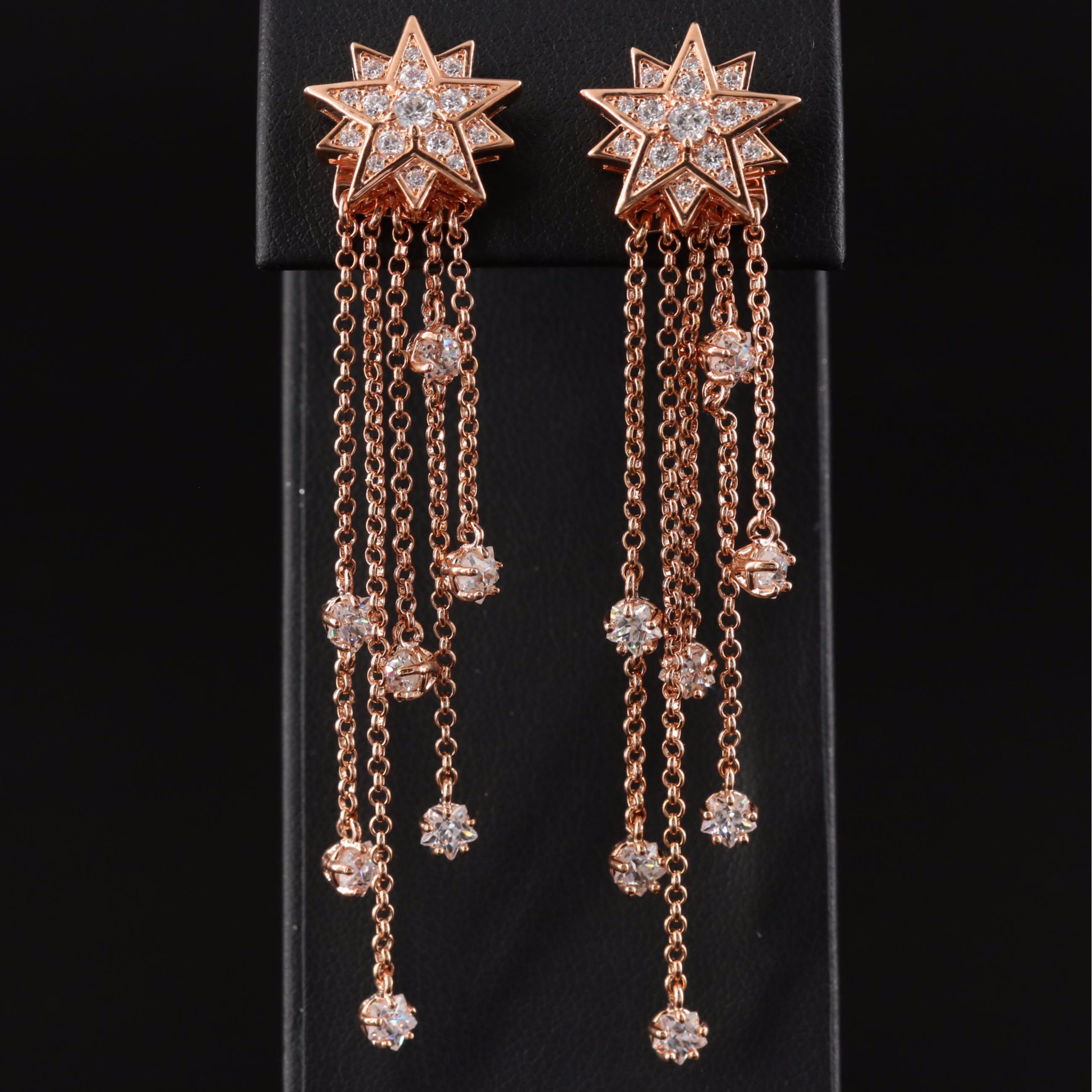 Atelier Swarovski Crystal Starburst Earrings with Waterfall Enhancers