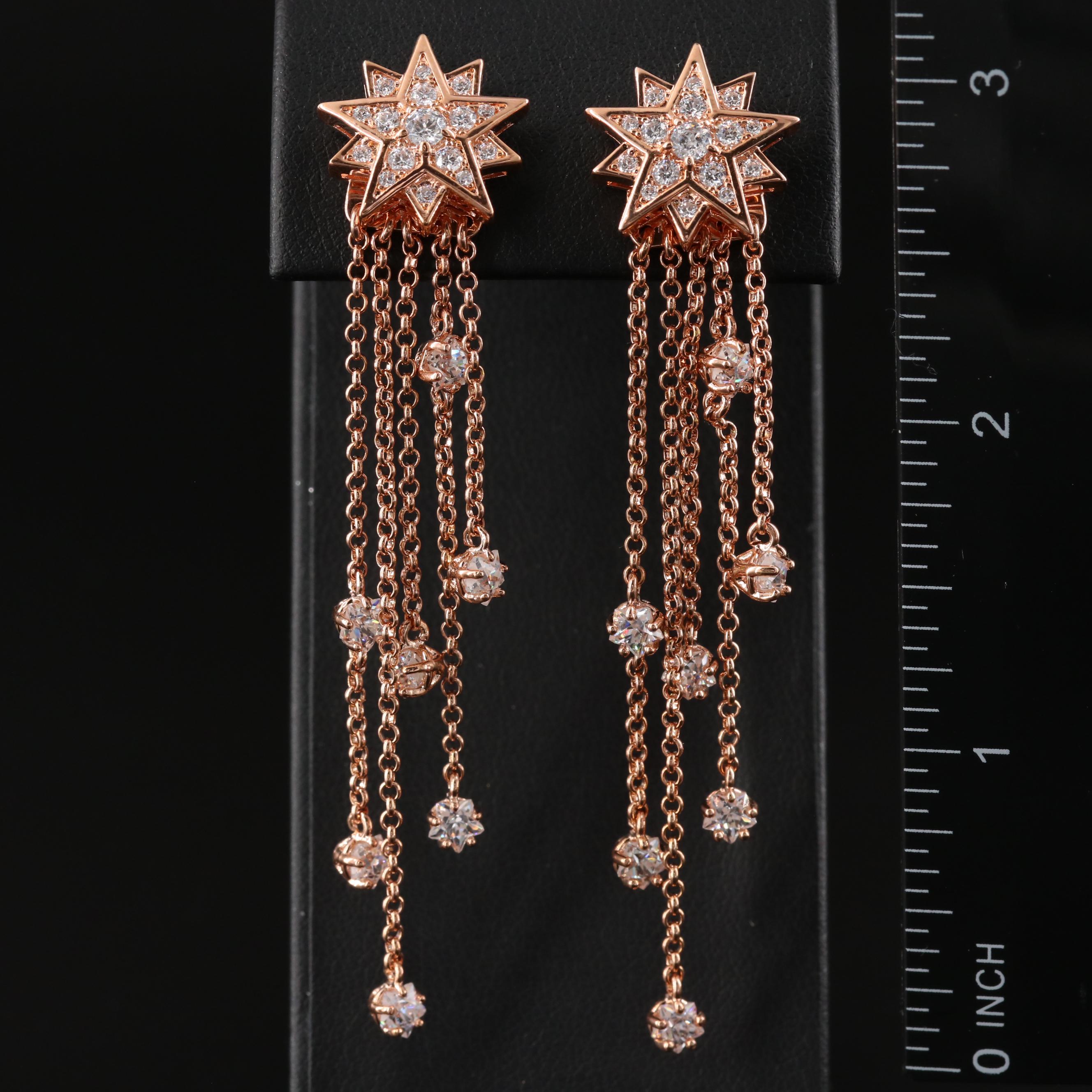 Atelier Swarovski Crystal Starburst Earrings with Waterfall Enhancers