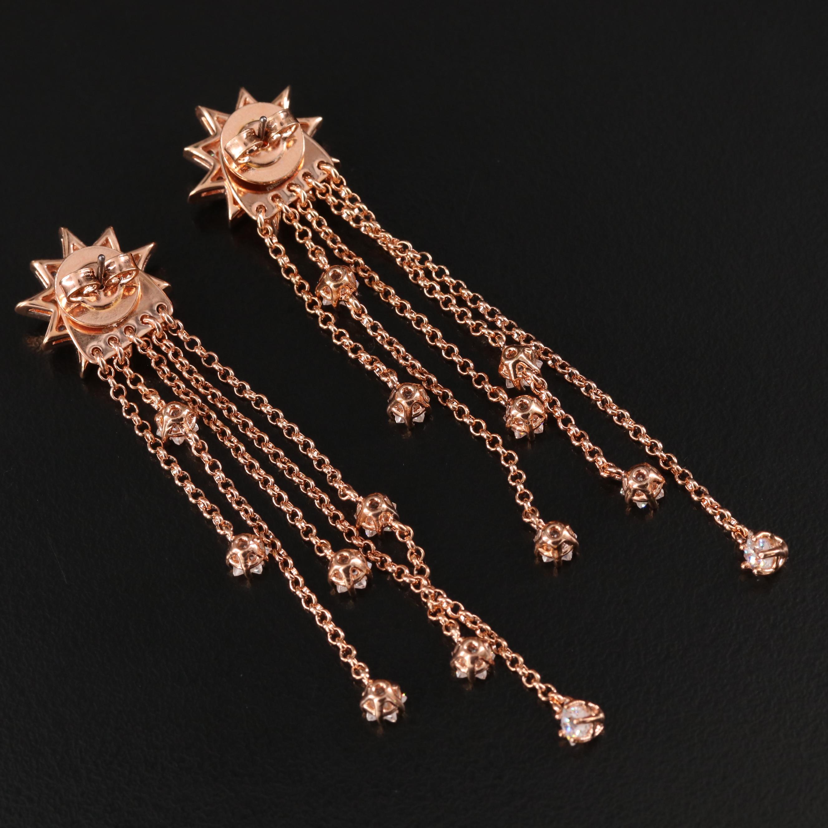 Atelier Swarovski Crystal Starburst Earrings with Waterfall Enhancers