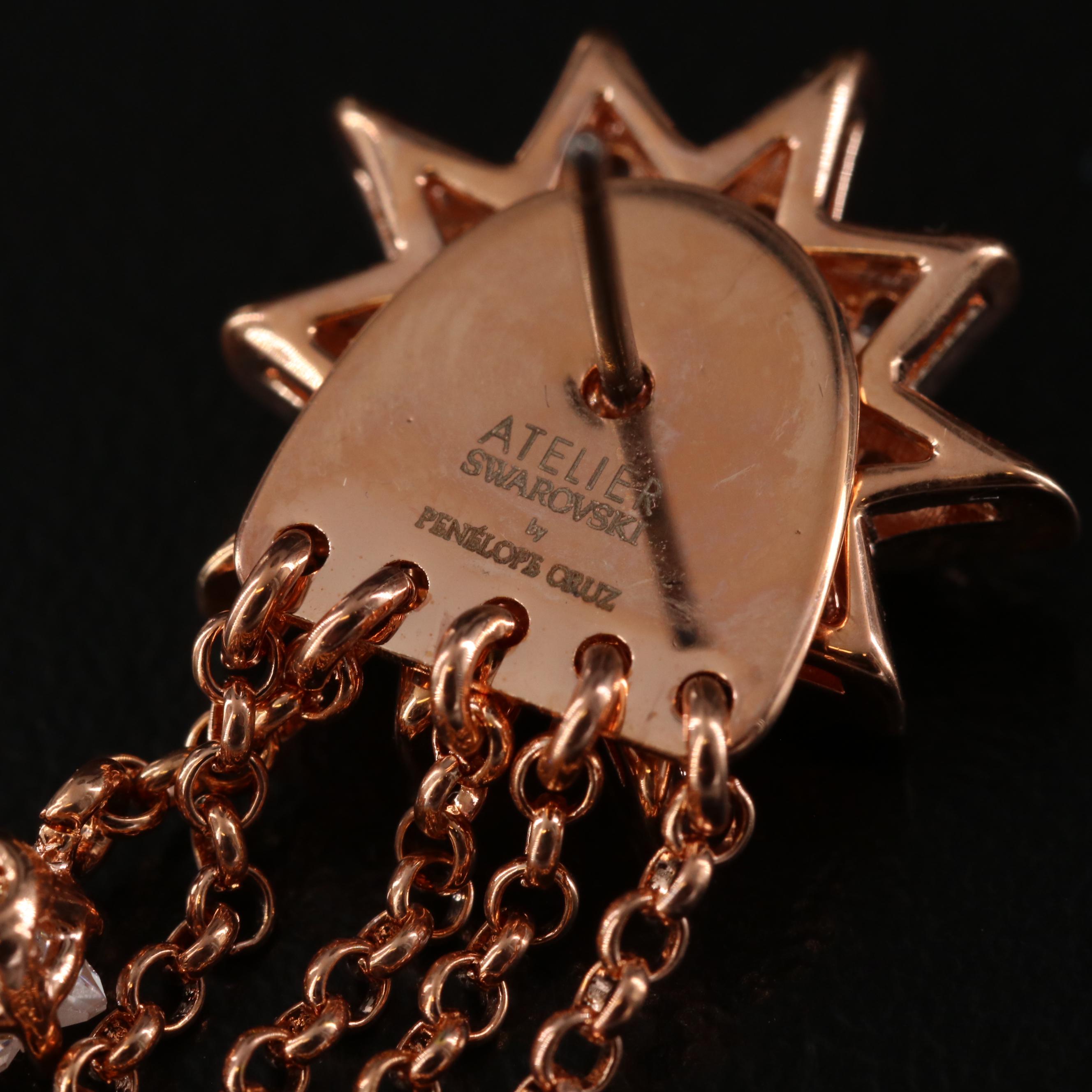 Atelier Swarovski Crystal Starburst Earrings with Waterfall Enhancers