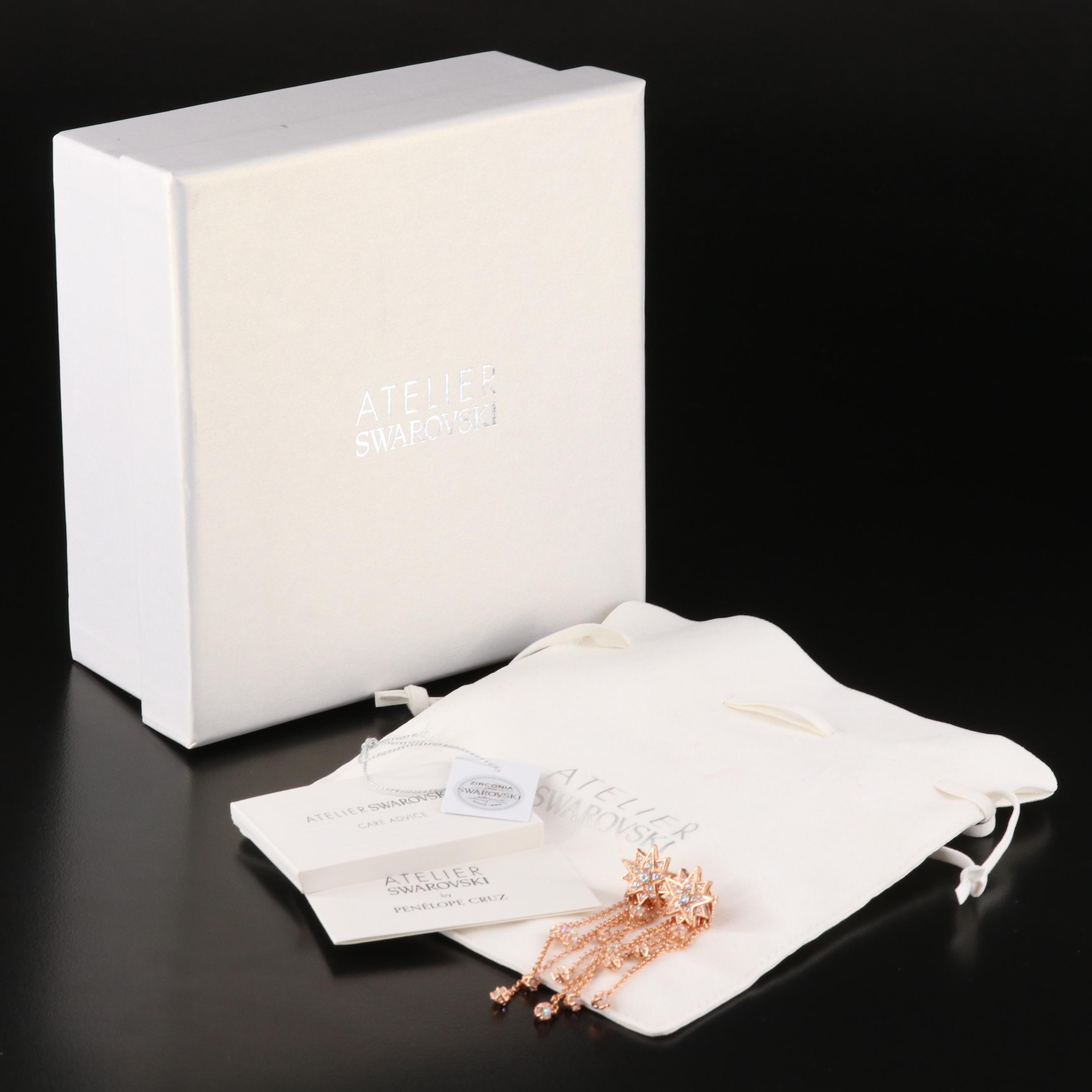 Atelier Swarovski Crystal Starburst Earrings with Waterfall Enhancers