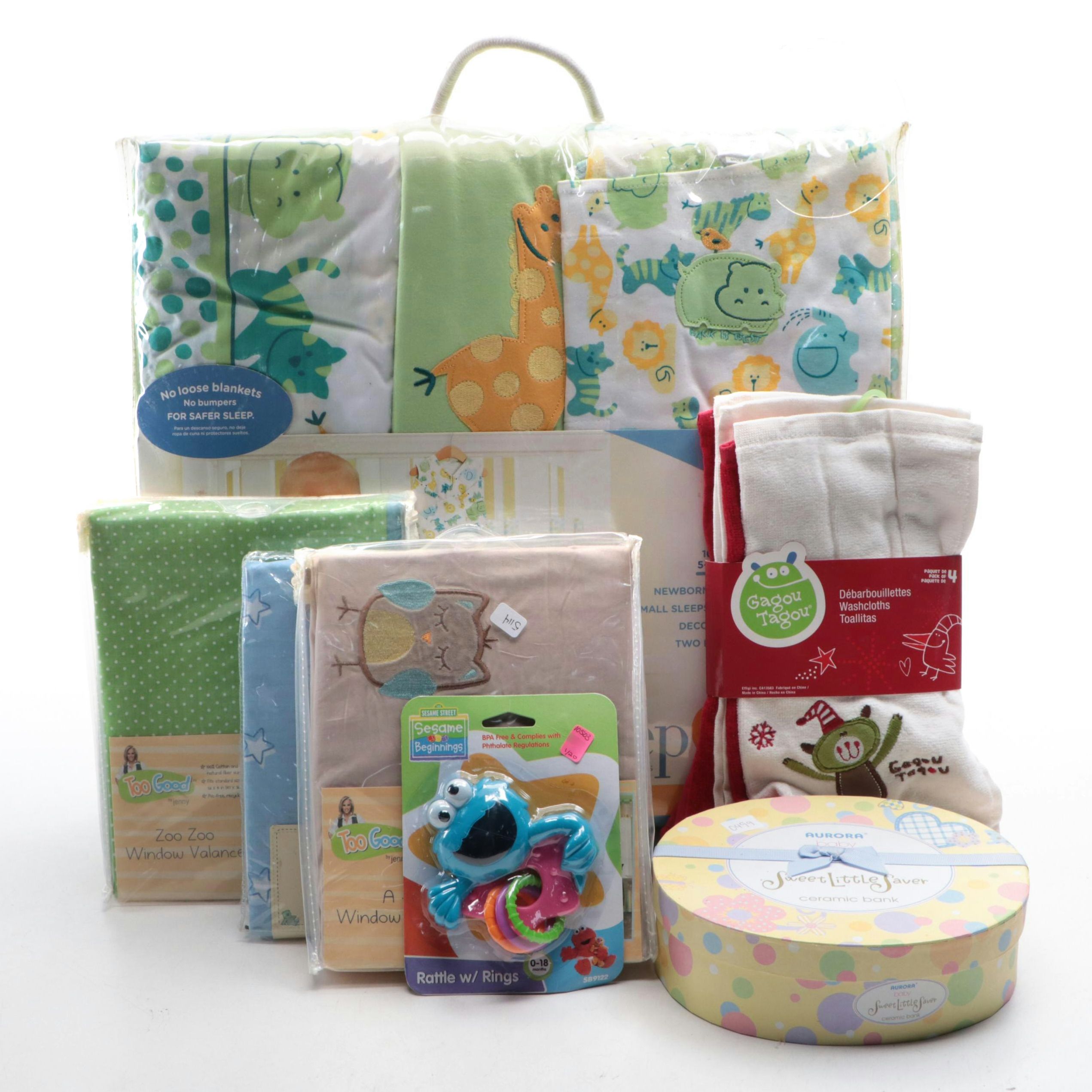 Halo Safe Sleep Crib Set with Aurora Ceramic Bank and Other Nursery Décor